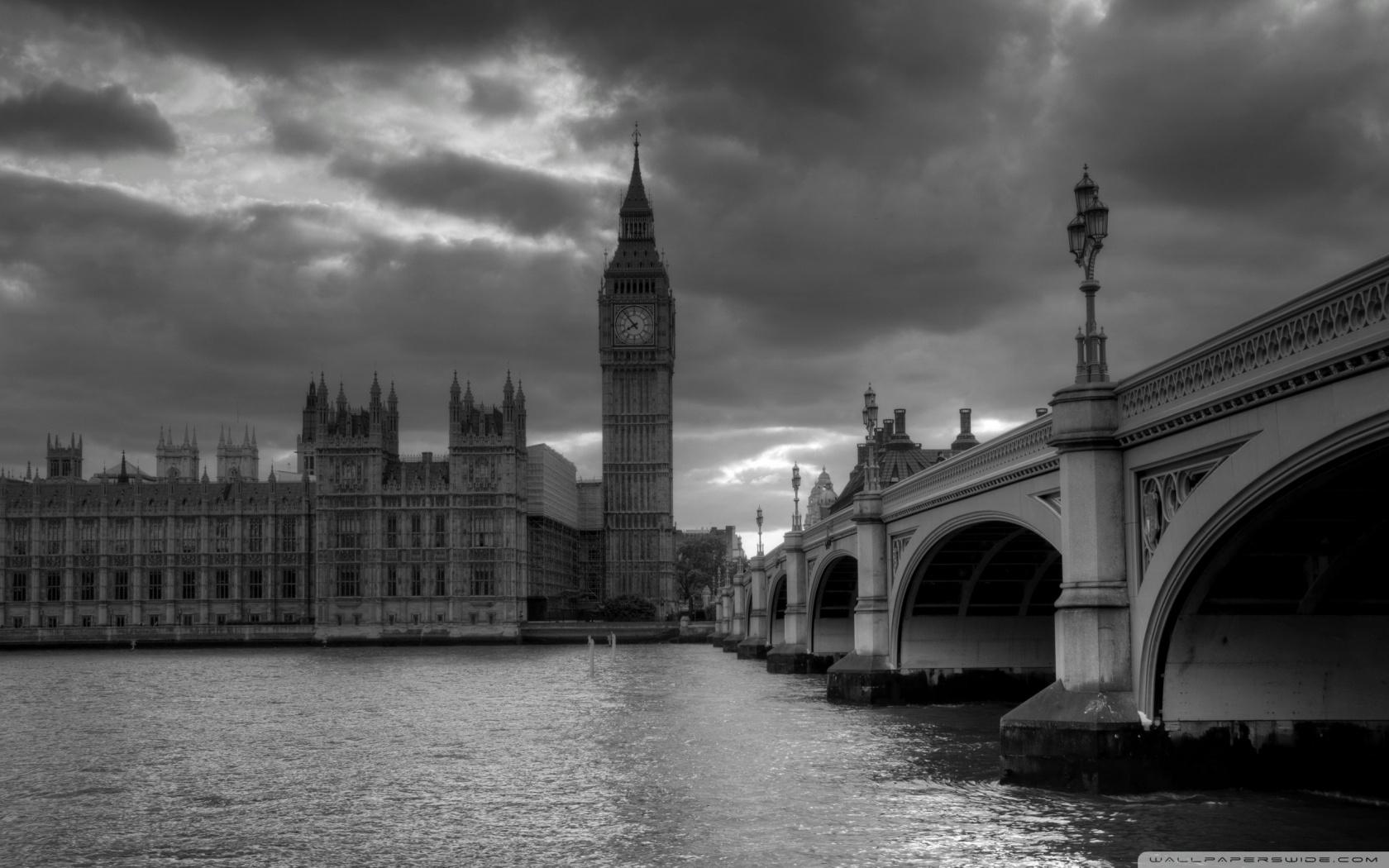 1680x1050 London In Black And White Ultra HD Desktop Background Wallpaper for 4K UHD TV