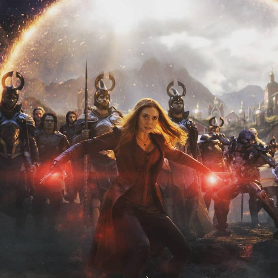 900x900 Download Scarlet Witch In WandaVision Endgame Wallpaper