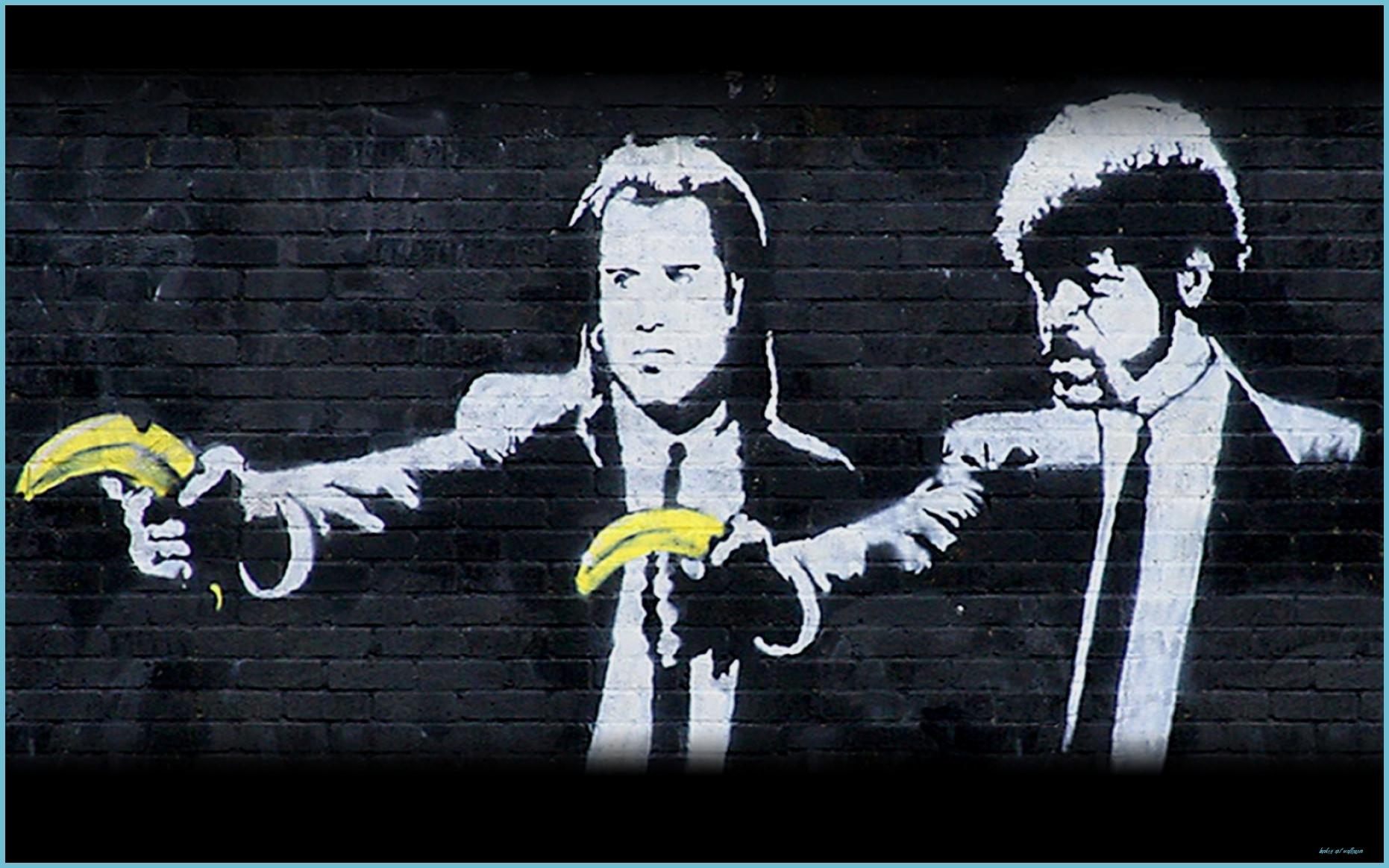 1862x1164 Banksy Pulp Fiction Art Wallpaper Art Wallpaper