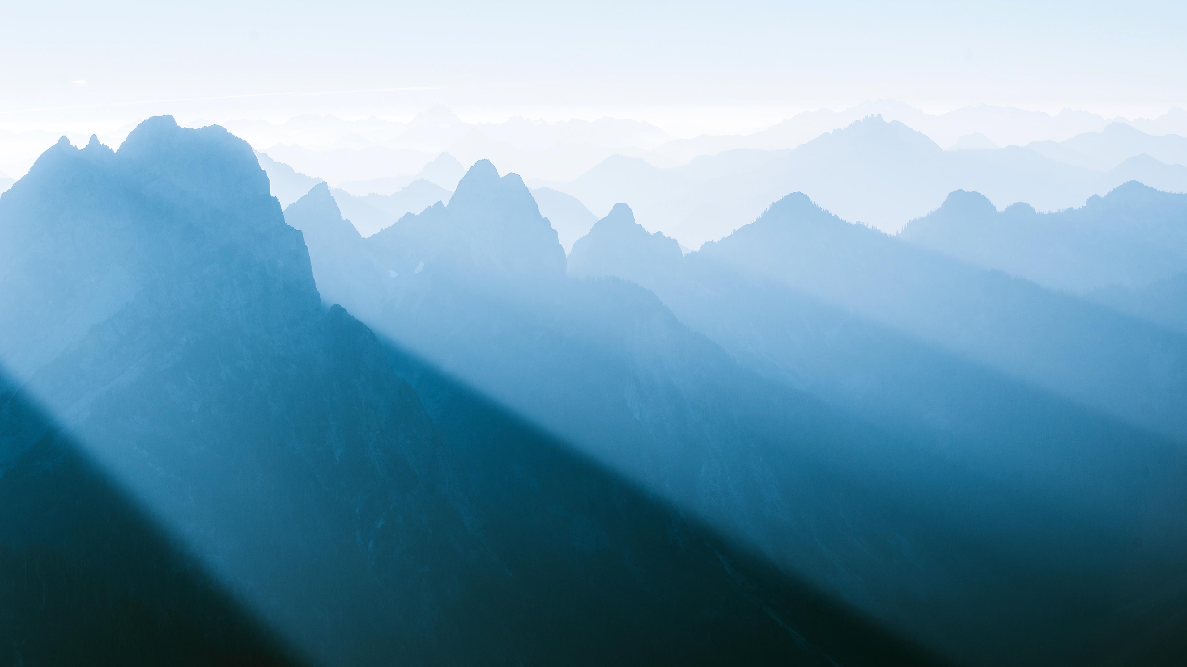 3840x2160 Foggy Mountain Range 4k Wallpaper