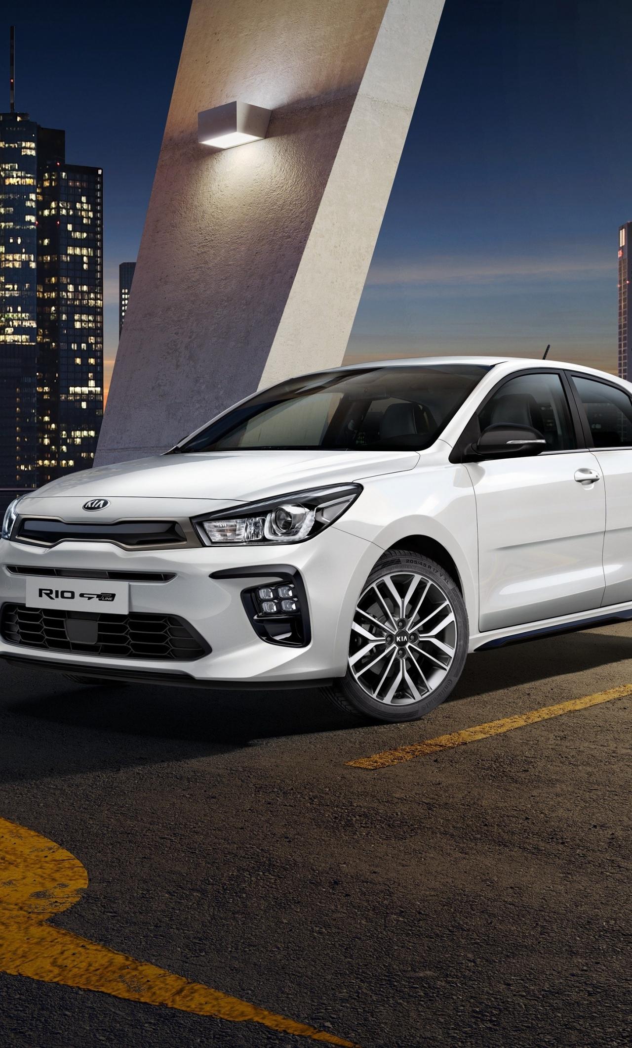 1280x2120 Download 1280x2120 wallpaper white, kia rio, car, compact sedan, iphone 6 plus, 1280x2120 HD image, background, 4111