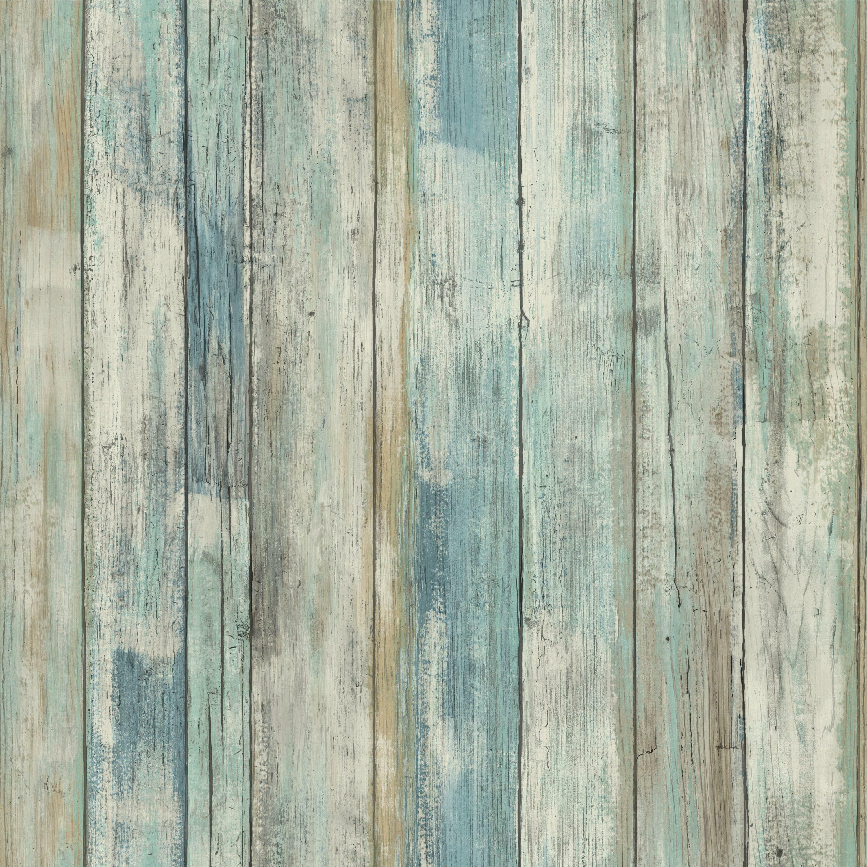 3000x3000 RoomMates Blue Distressed Wood Peel And Stick Wall Decor Wallpaper