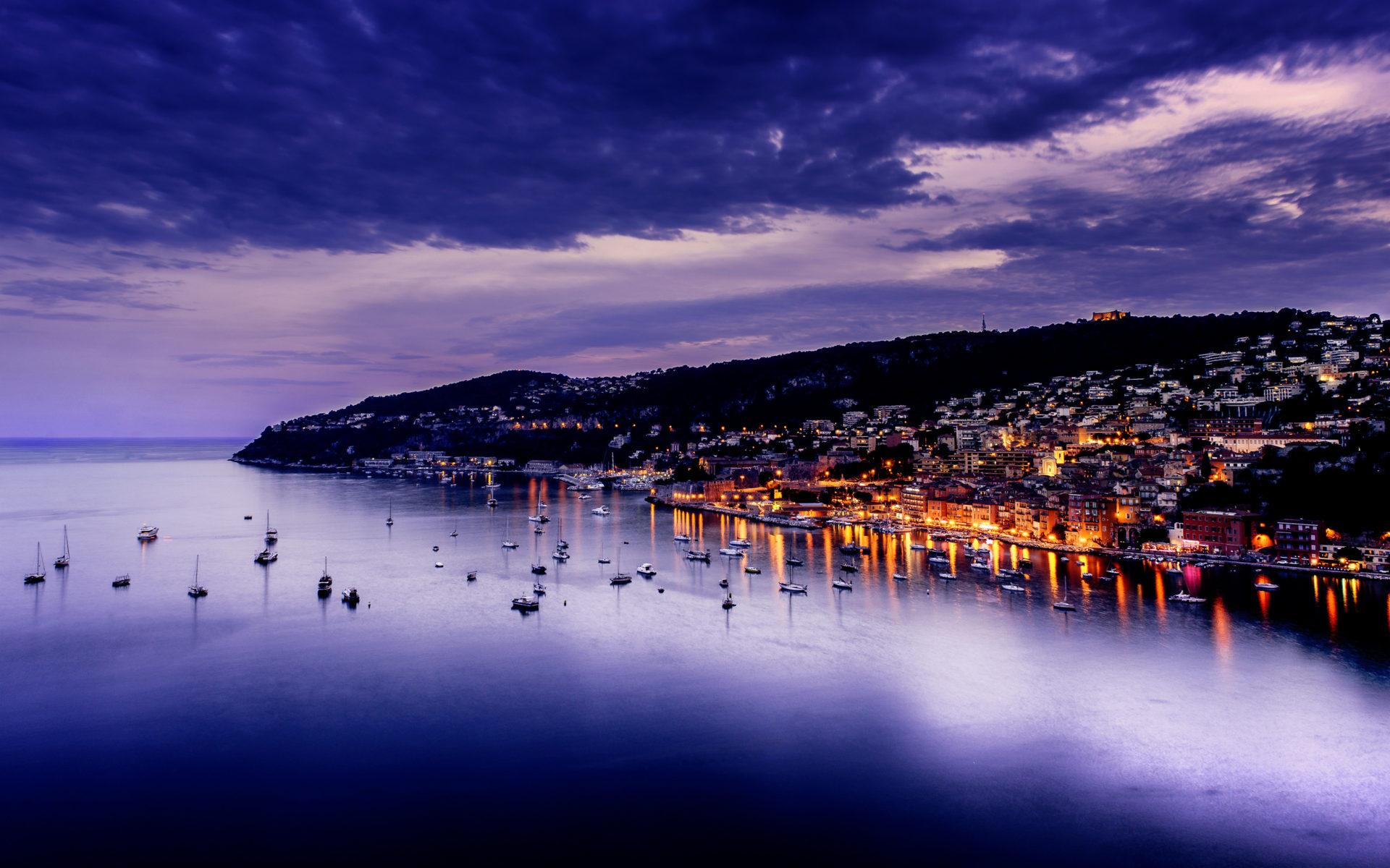 1920x1200 Biarritz Night Time Coastal City On The Basque Coast Of Southwestern France Beautiful View Of The Bay Of Biscay 4k Wallpaper 3840x2400 :