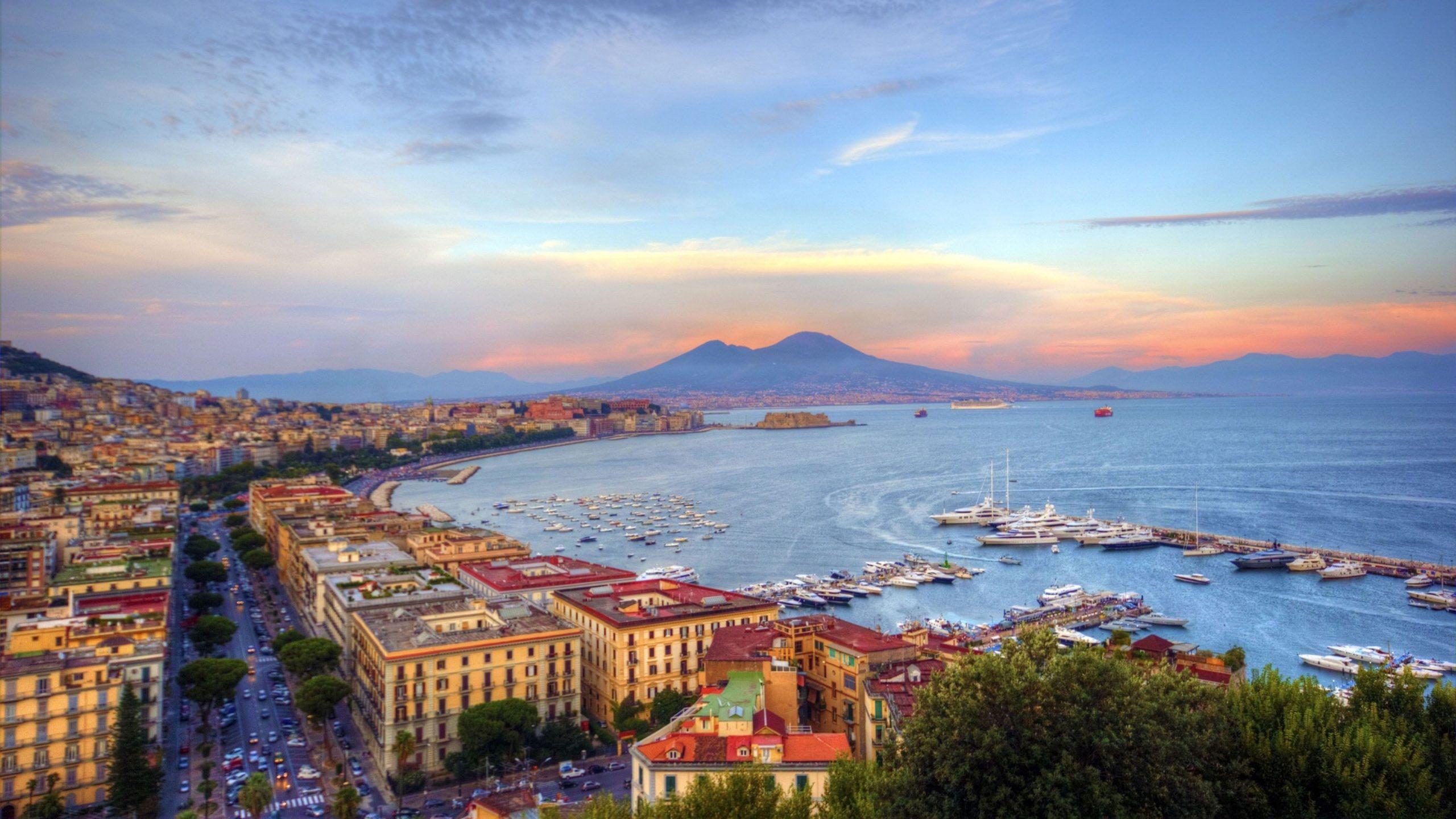 2560x1440 Wallpaper Naples Coastal City In Italy And Mount Vesuvius • Wallpaper For You HD Wallpaper For Desktop & Mobile