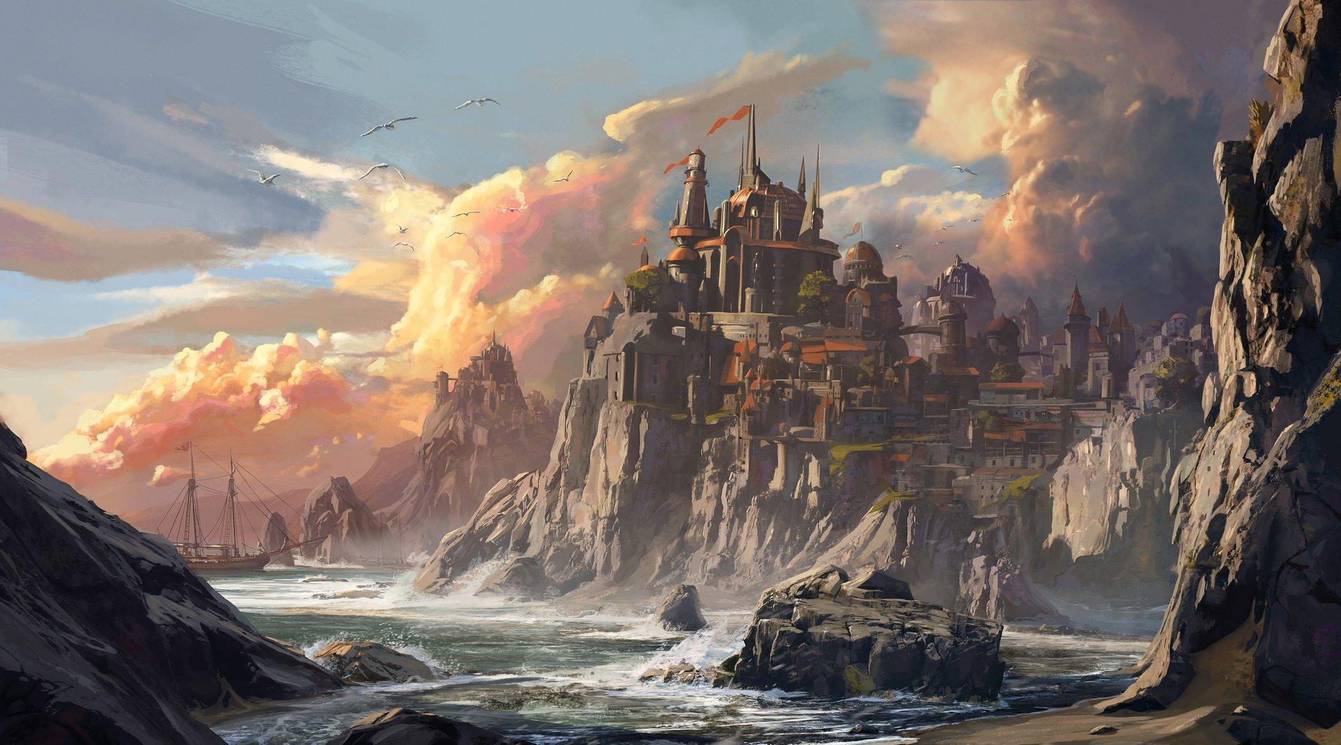 1920x1067 Fantasy City Wallpaper and Background Imagex1067