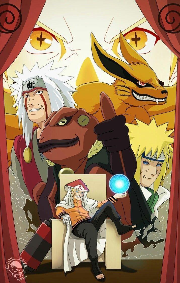 714x1120 Kurama, Minato, Gamabunta, Jiraiya & Naruto