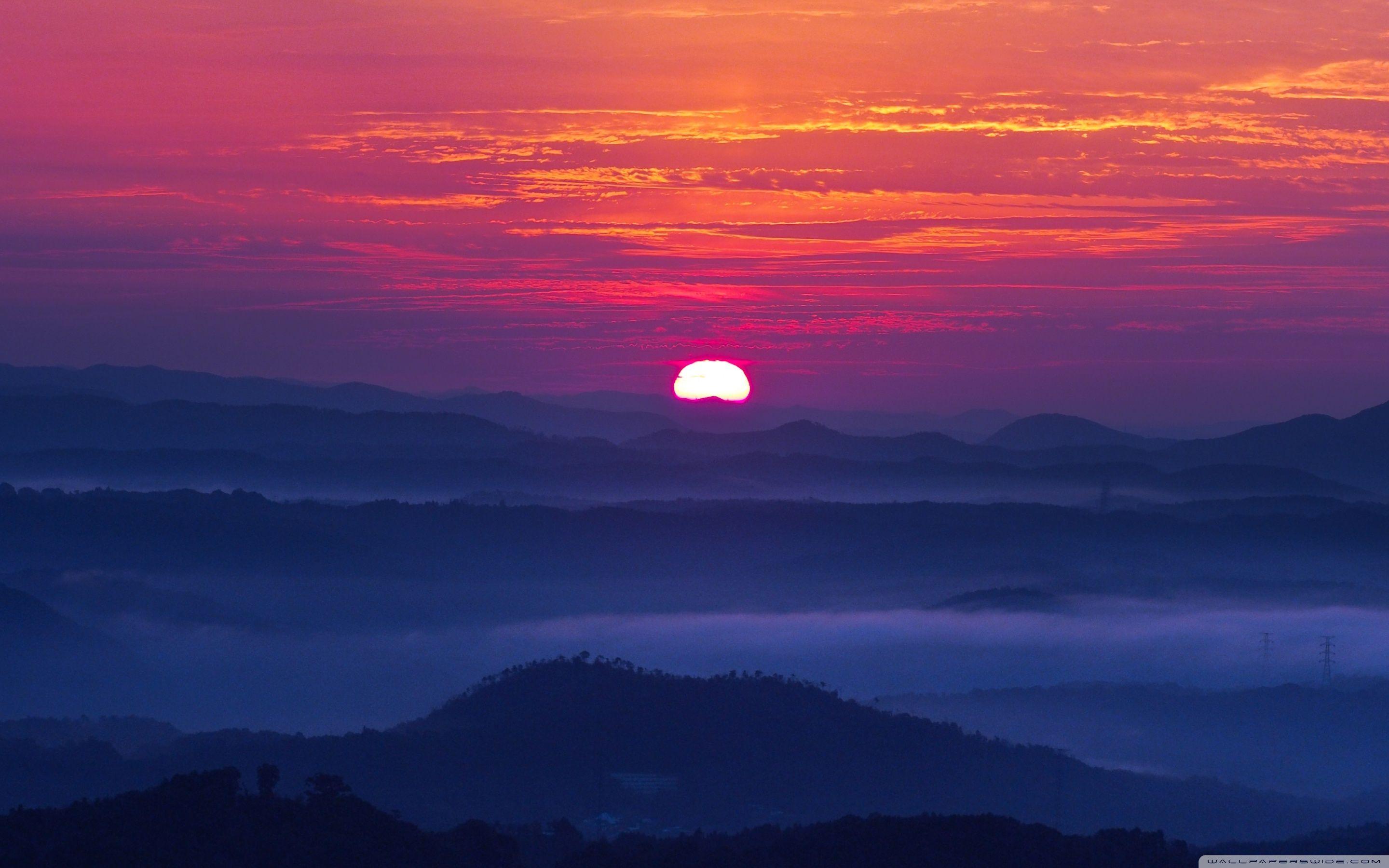 2880x1800 Mountain Sunset HD Desktop Wallpaper, HD Mountain Sunset Desktop Background