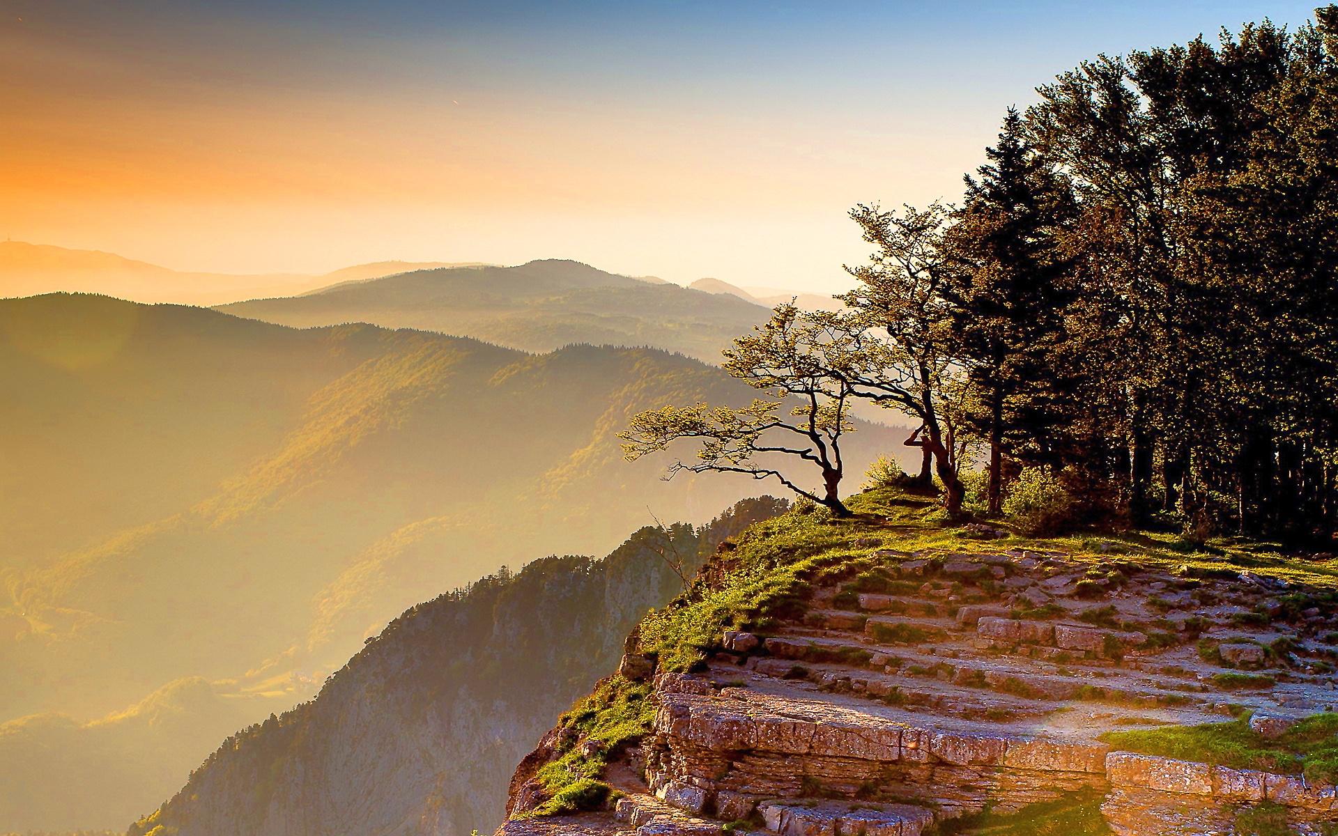 1920x1200 Mountains Sunset Wallpaper