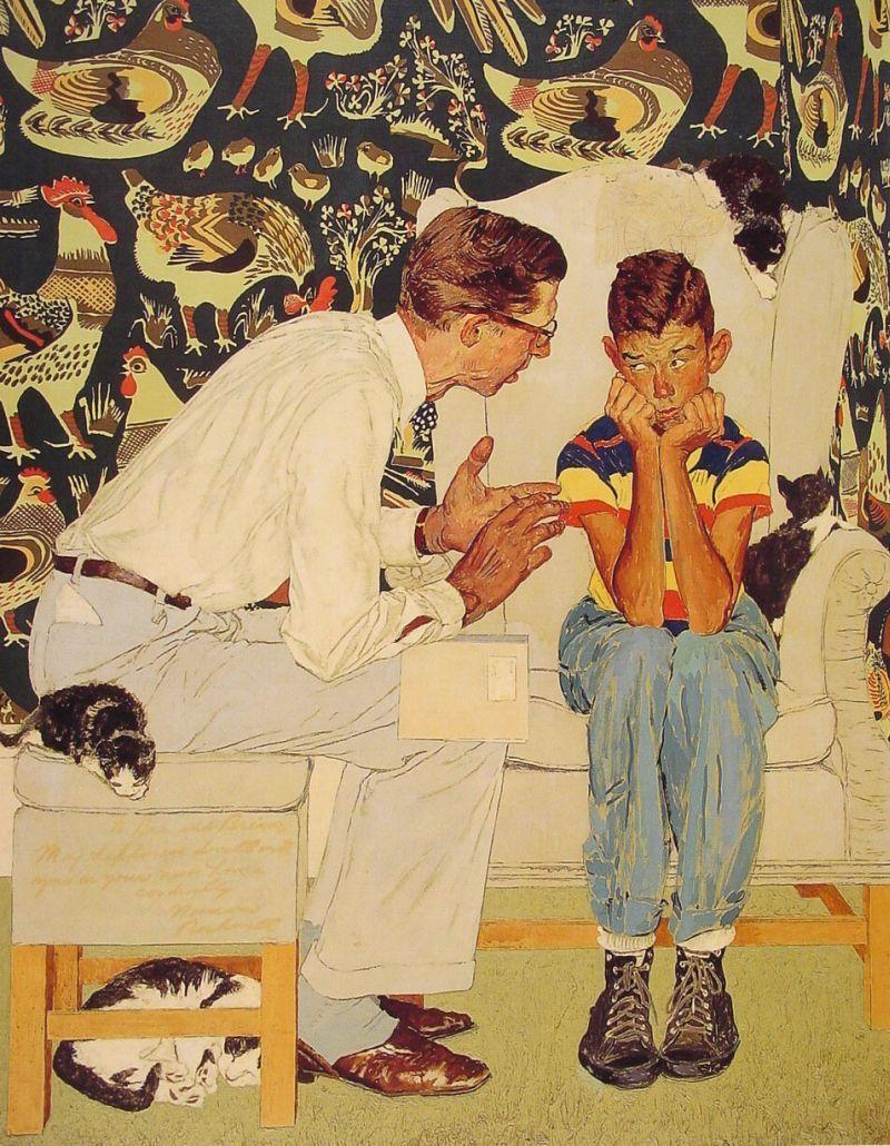 800x1030 Norman Rockwell. The Facts Of Life. 1949 51. Study For Work That Appeared In The Saturday Evening Post.: Museum