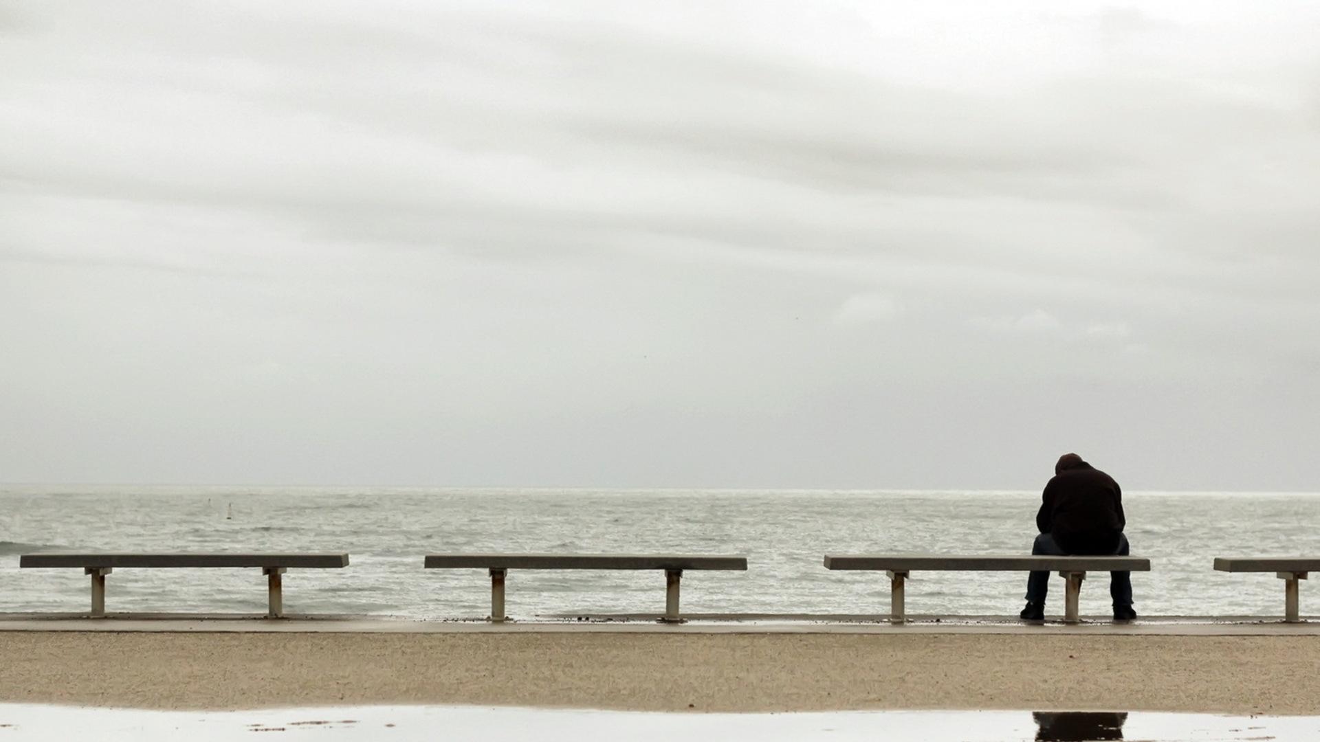 1920x1080 Download Wallpaper 1920x1080 sea??, beach, people, solitude Full HD 1080p HD Background