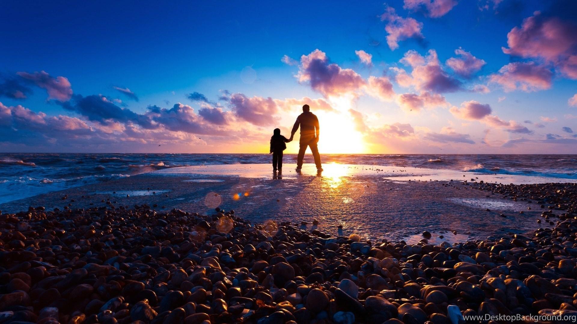 1920x1080 Wallpaper Father And Son At Beach 1920 X 1200 People Men Women. Desktop Background