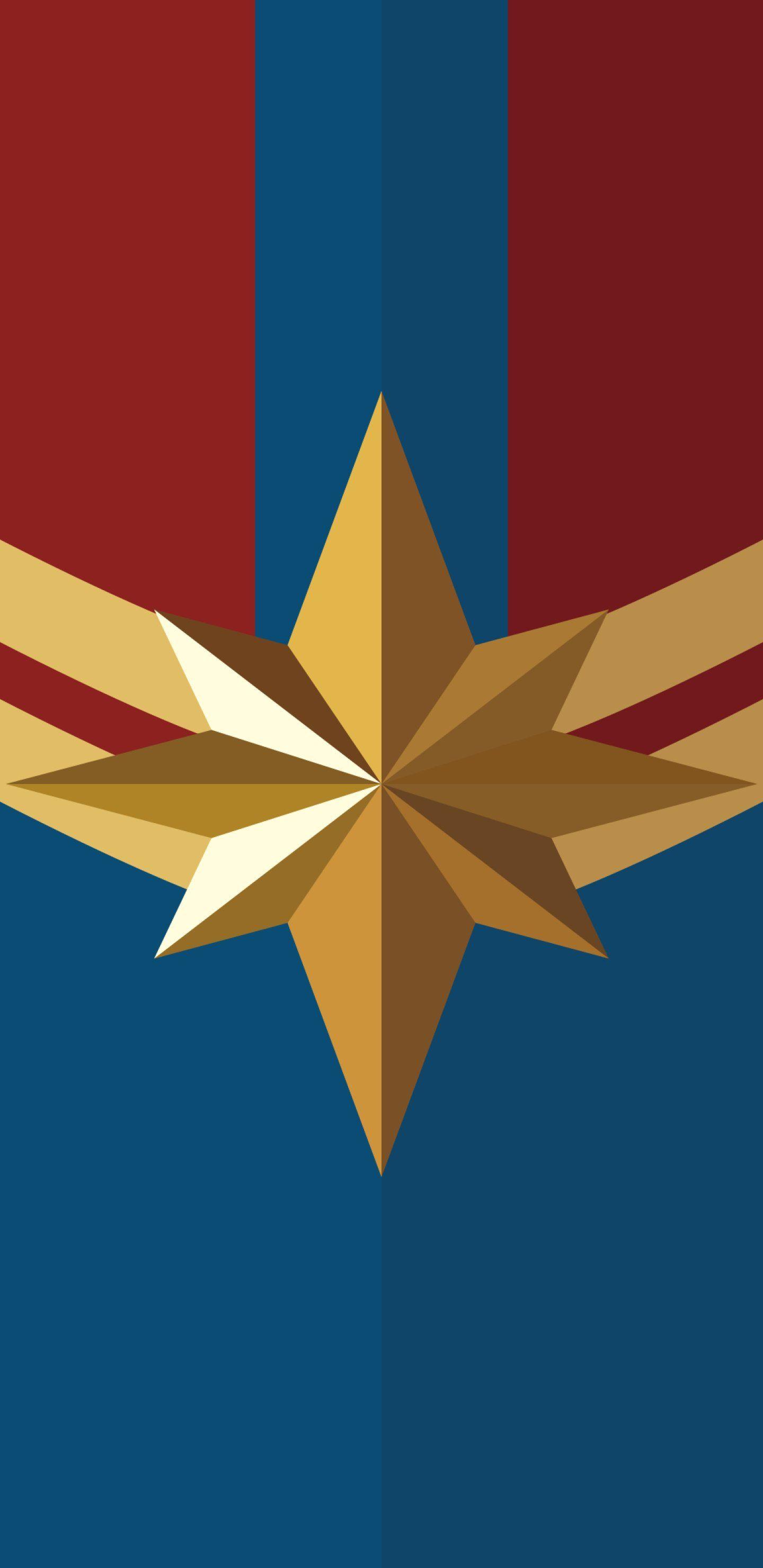 1440x2960 Captain Marvel Logo Wallpaper, HD Captain Marvel Logo Background on WallpaperBat