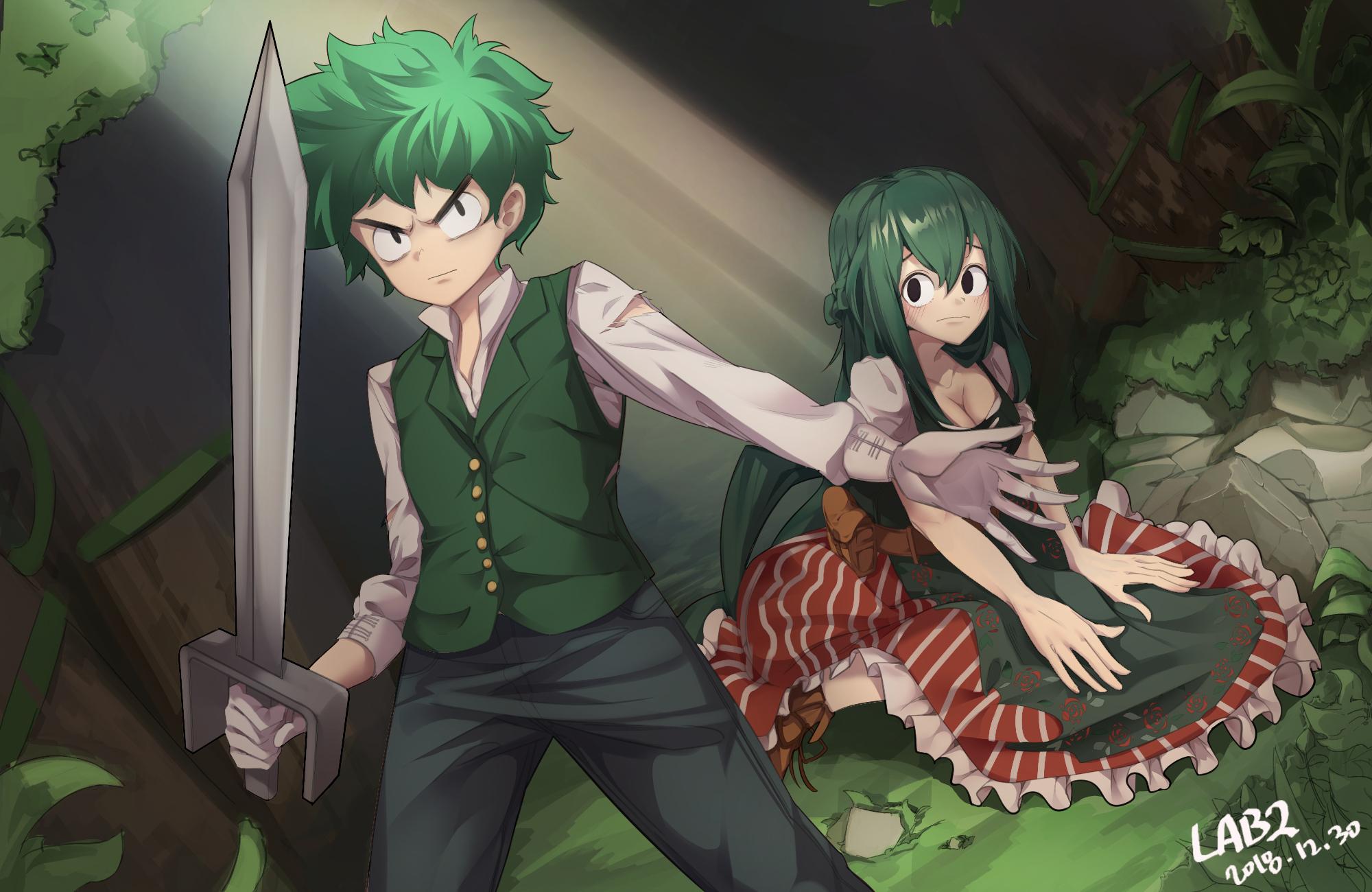 2000x1300 Tsuyu Asui, Izuku Midoriya wallpaper