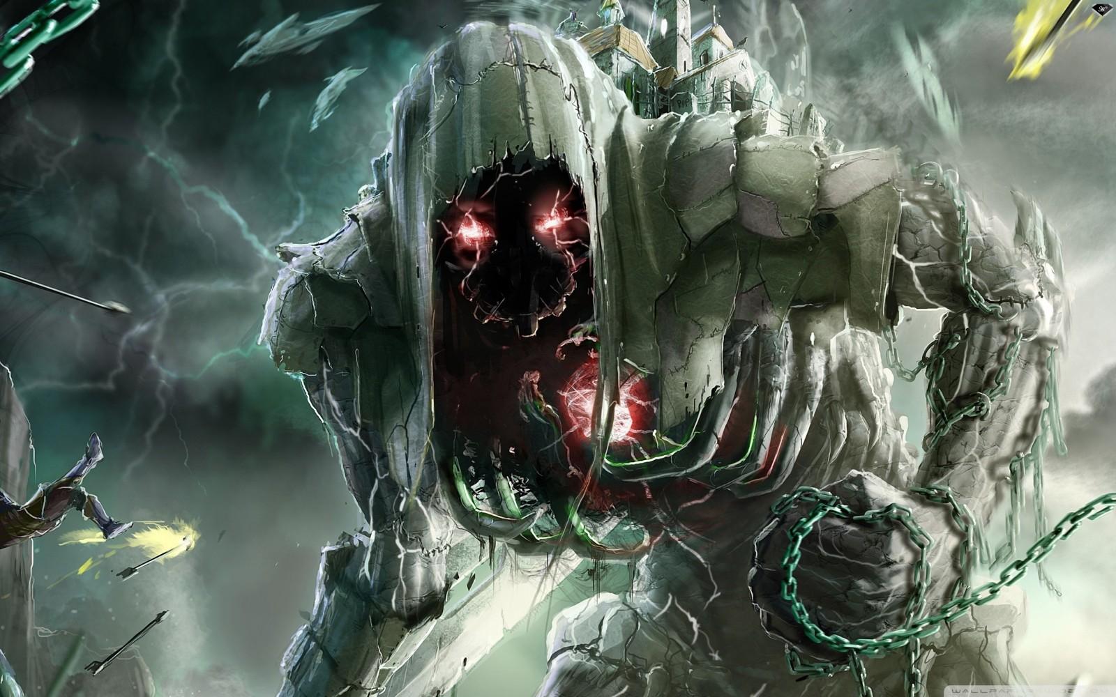 1600x1000 fantasy art, anime, creature, chains, comics, screenshot, mecha, computer wallpaper, fictional character, pc game, comic book High quality walls