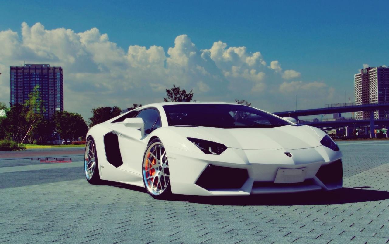 1280x804 White Lamborghini Aventador Chrome Rims wallpaper. White Lamborghini Aventador Chrome Rims