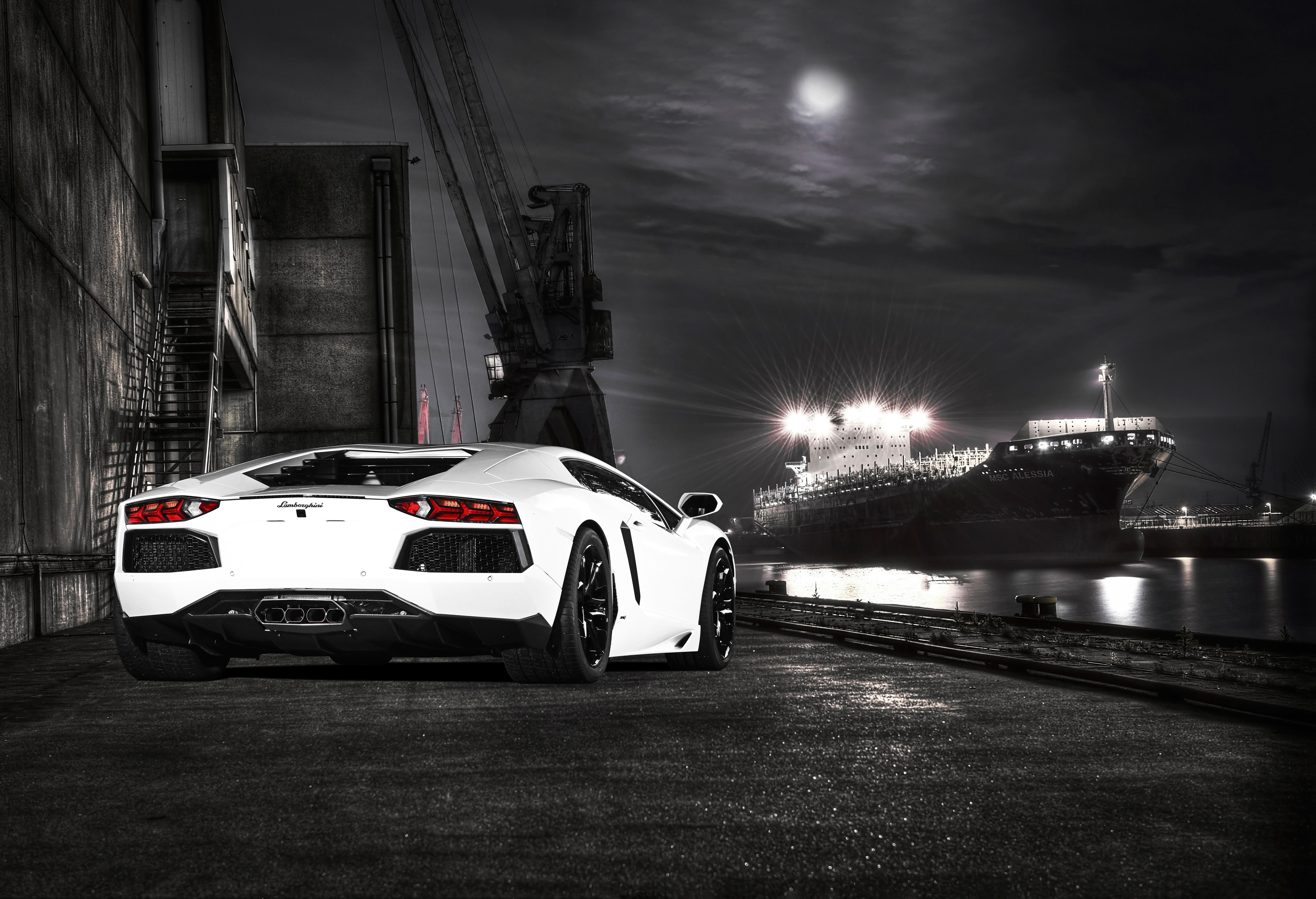 6000x4100 White Lamborghini Aventador Rear 5k, HD Cars, 4k Wallpaper, Image, Background, Photo and Picture