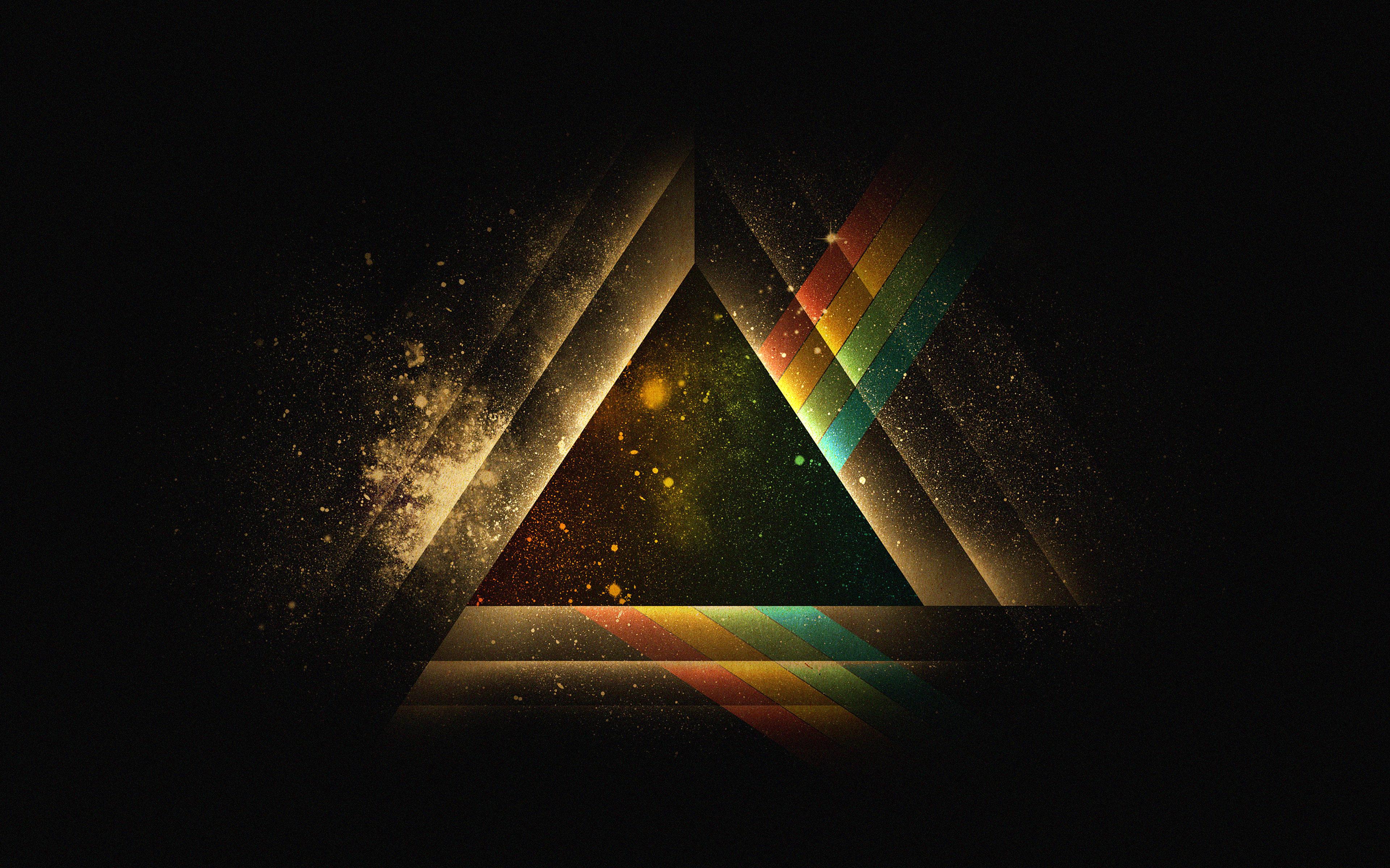3840x2400 Wallpaper Triangle Art Rainbow Illust Graphic