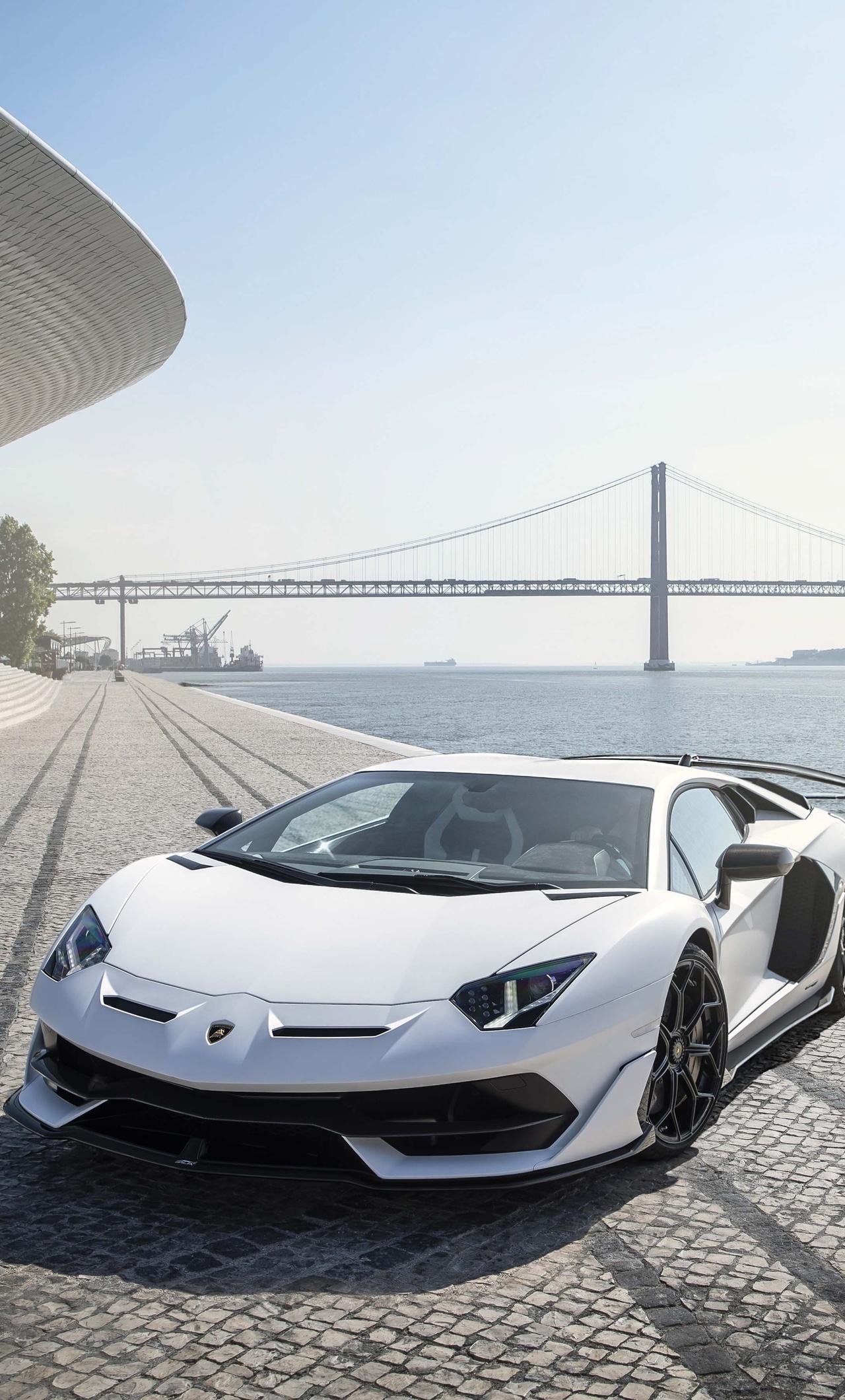 1280x2120 Lamborghini Aventador SVJ White Lisbon 5k iPhone HD 4k Wallpaper, Image, Background, Photo and Picture