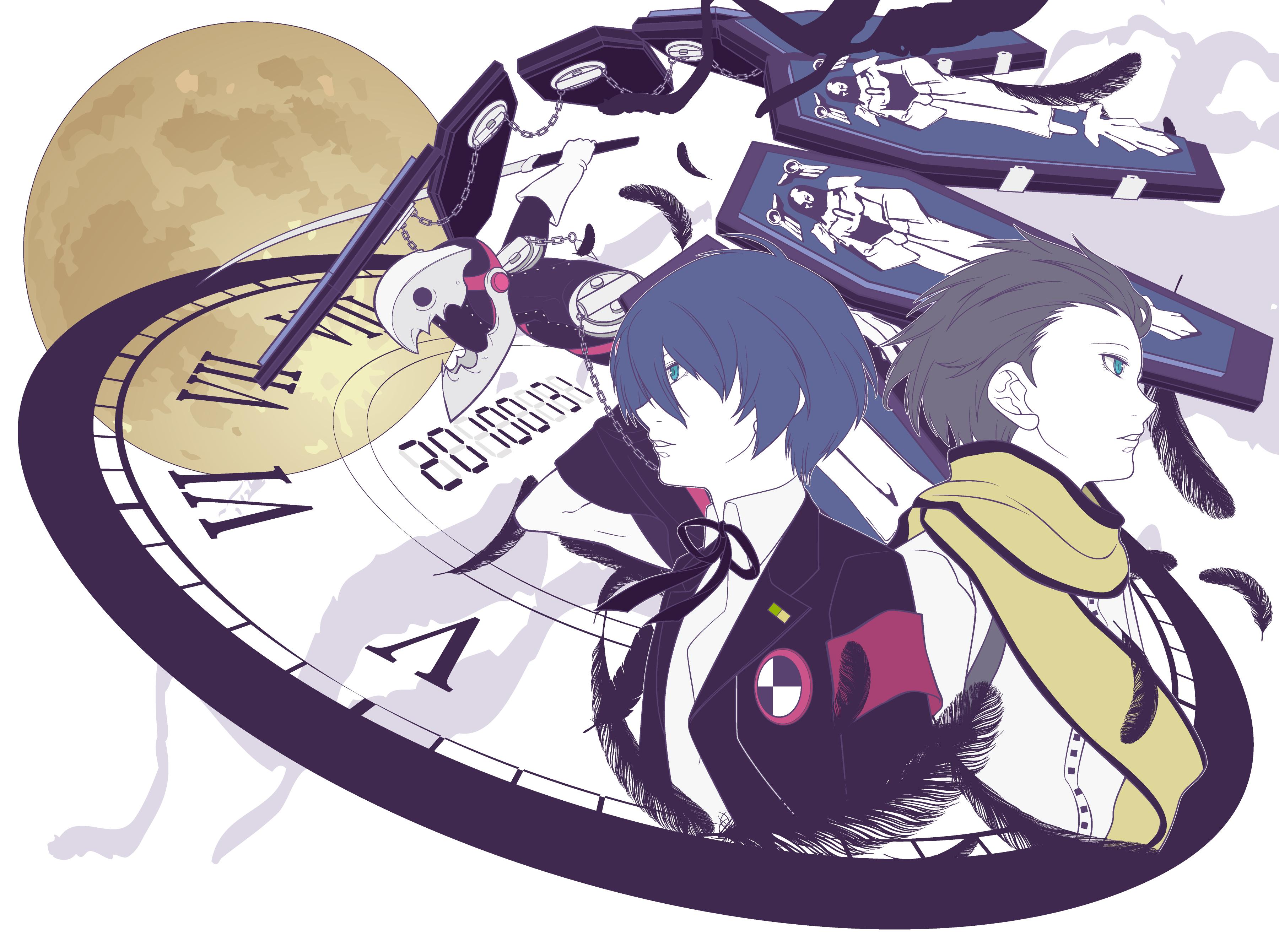 3600x2680 Persona 3 Shin Megami Tensei Series Video Game Art Thanatos Wallpaper:3600x2680