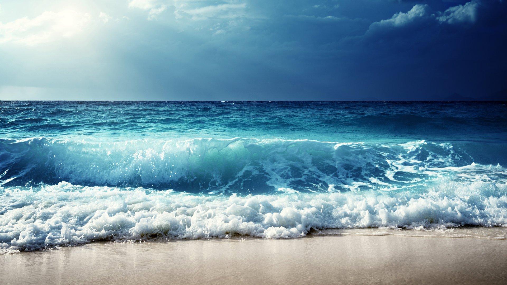 1920x1080 featured, Fresh, And, Beautiful, Blue, Sea, Waves Wallpaper HD / Desktop and Mobile Background