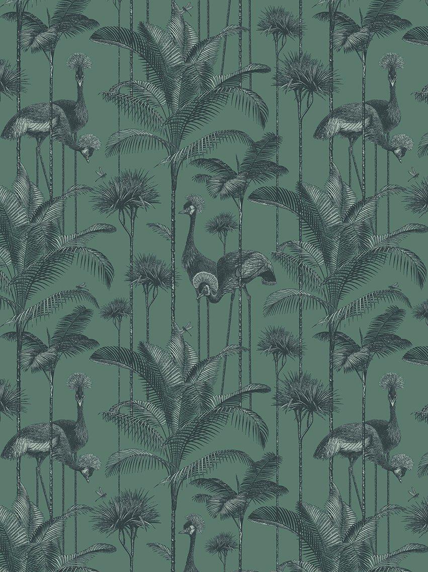 851x1135 Crane Fonda 'Jade Green' Wallpaper