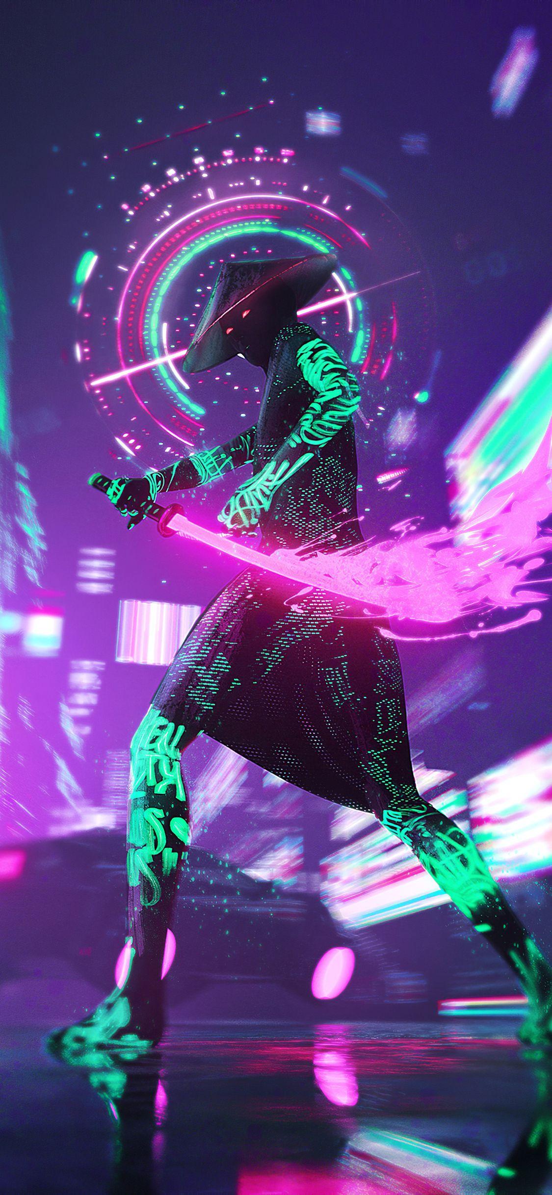 1125x2436 Neon 4k iPhone X Wallpaper