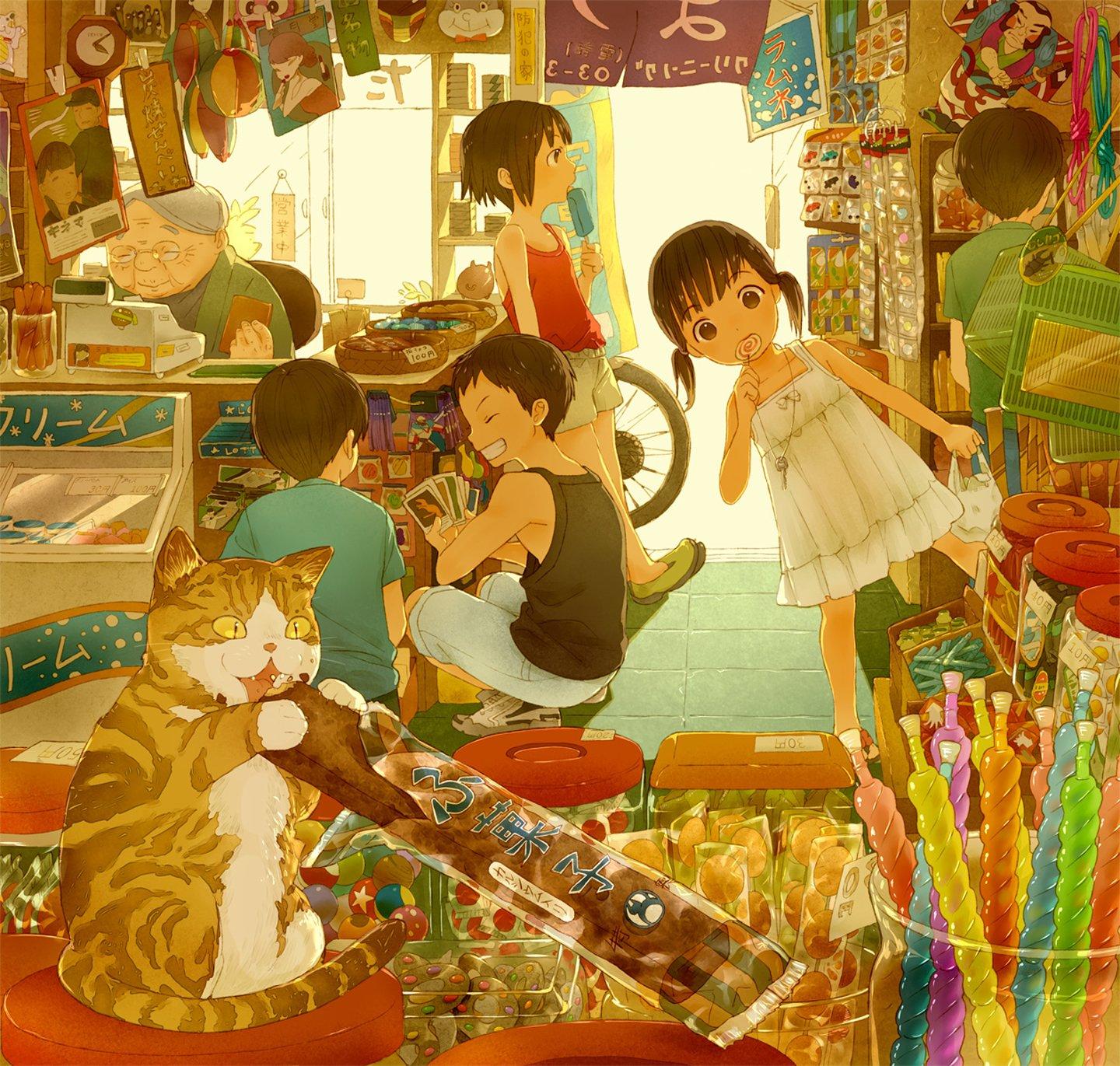 1440x1371 japanese, Candy, Store, Children, Cat, Shop Wallpaper HD / Desktop and Mobile Background