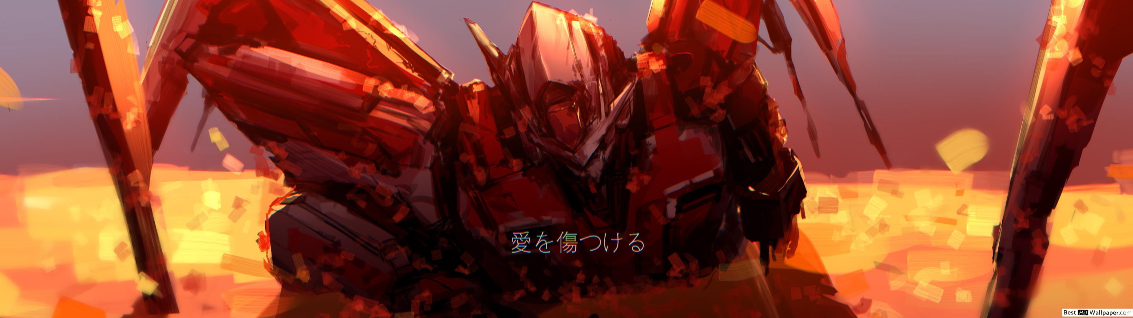 3840x1080 Mecha Gundam HD wallpaper download