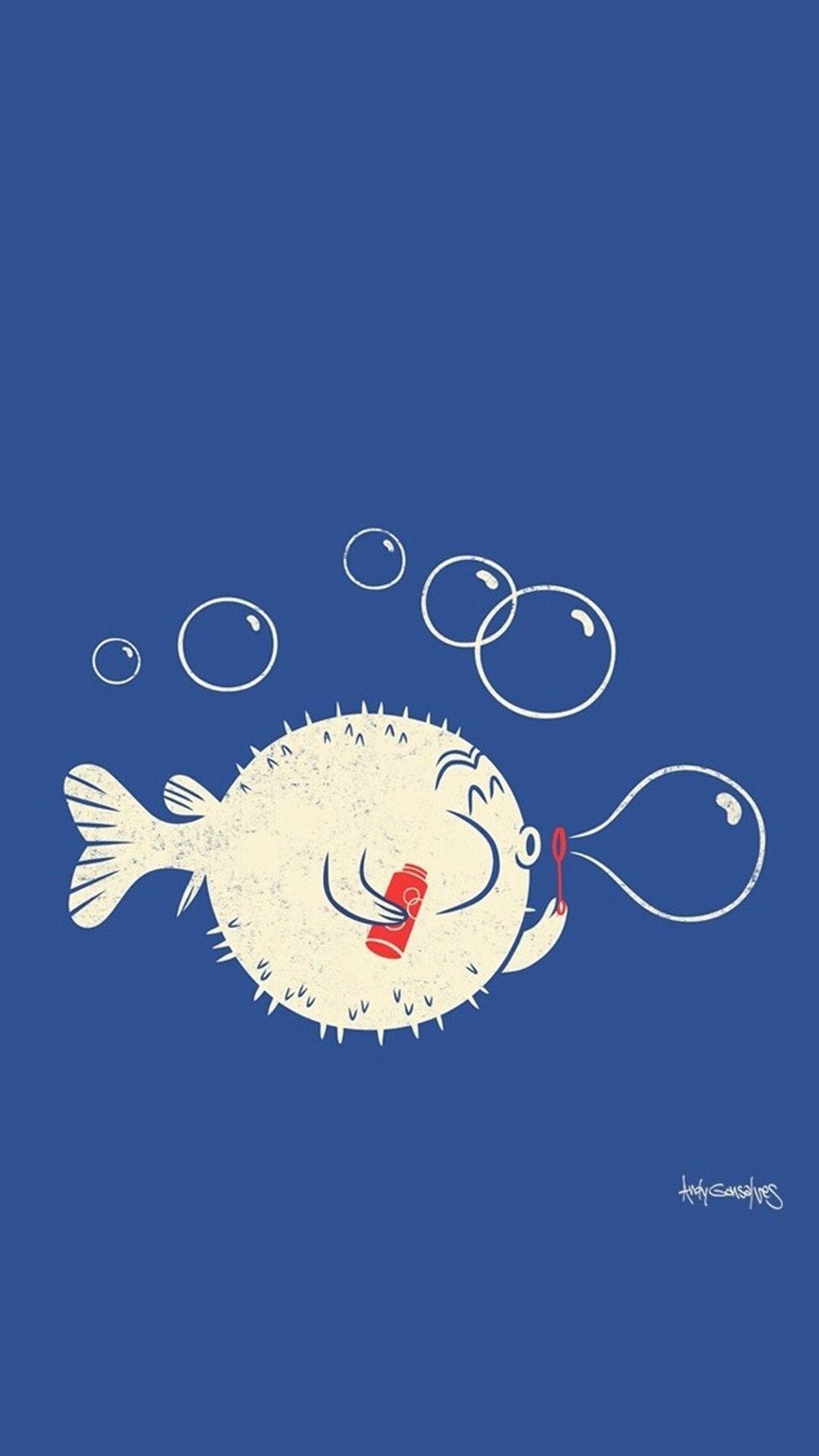 1080x1920 Cartoon Fish Wallpaper