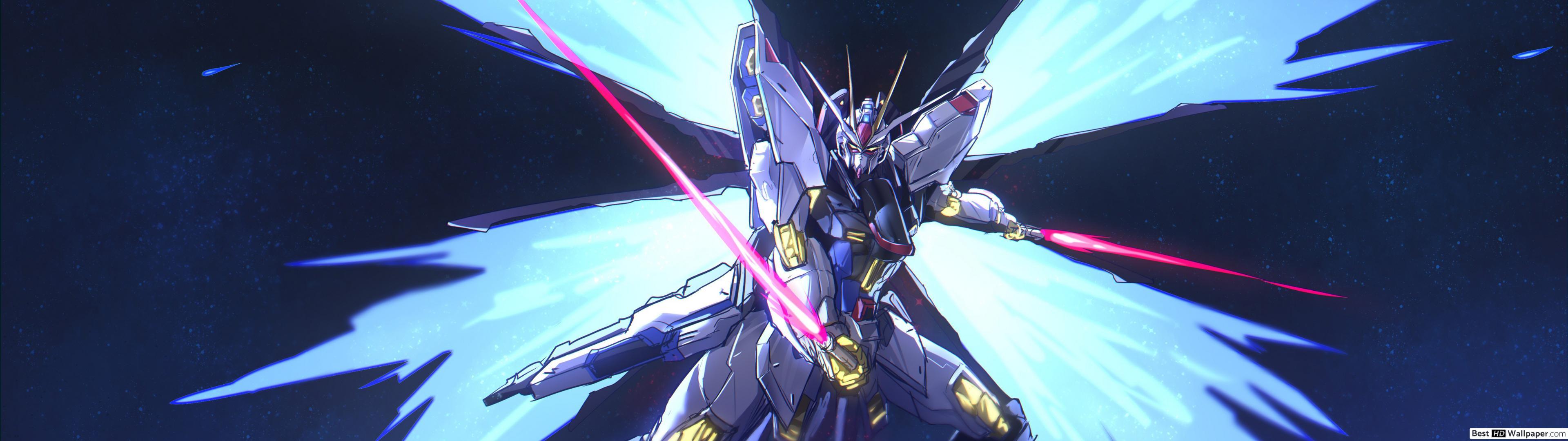 3840x1080 Strike Freedom Gundam HD wallpaper download