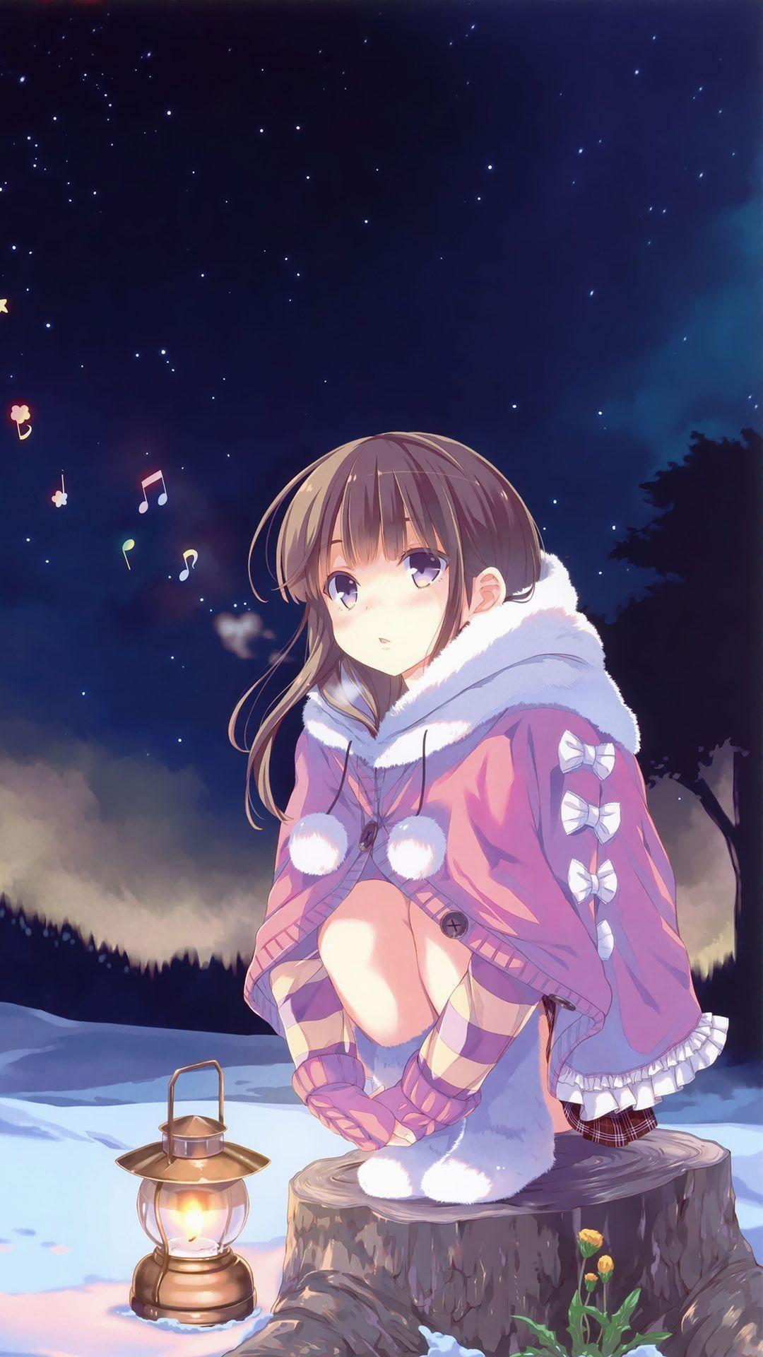 1080x1920 Animated Wallpaper Android Anime Girl Girl In The Winter Anime Wallpaper For Mobile HD Wallpaper
