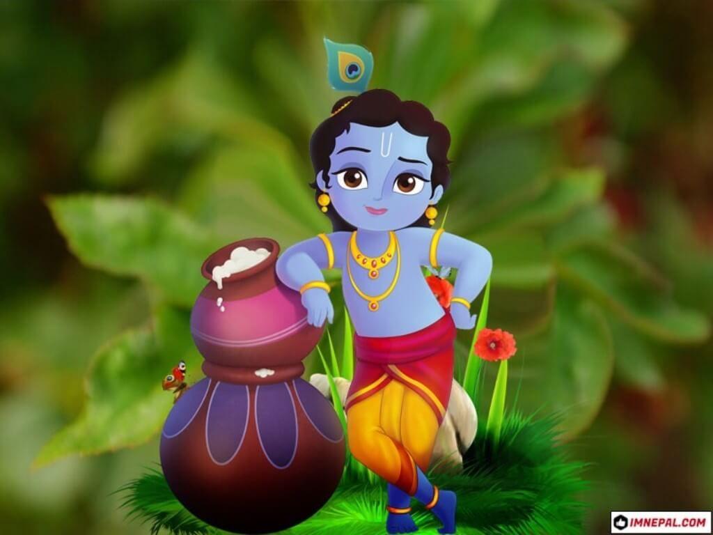 1024x768 Baby Krishna Wallpaper HD Download