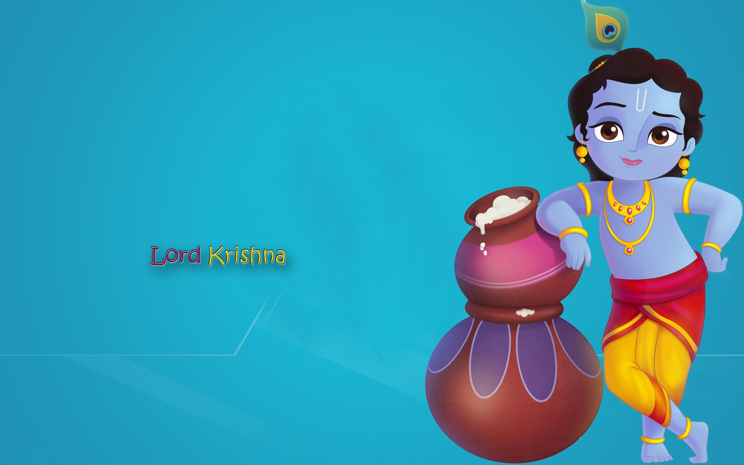 2560x1600 Cute Lord Krishna Wallpaper