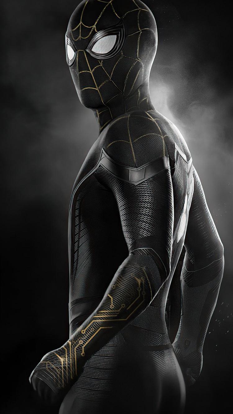 750x1334 spider man no way home black gold suit 4k iPhone 8 Wallpaper Free Download