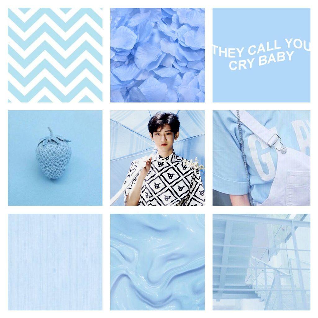 1024x1024 exo park chanyeol blue hình nền thẩm mỹ