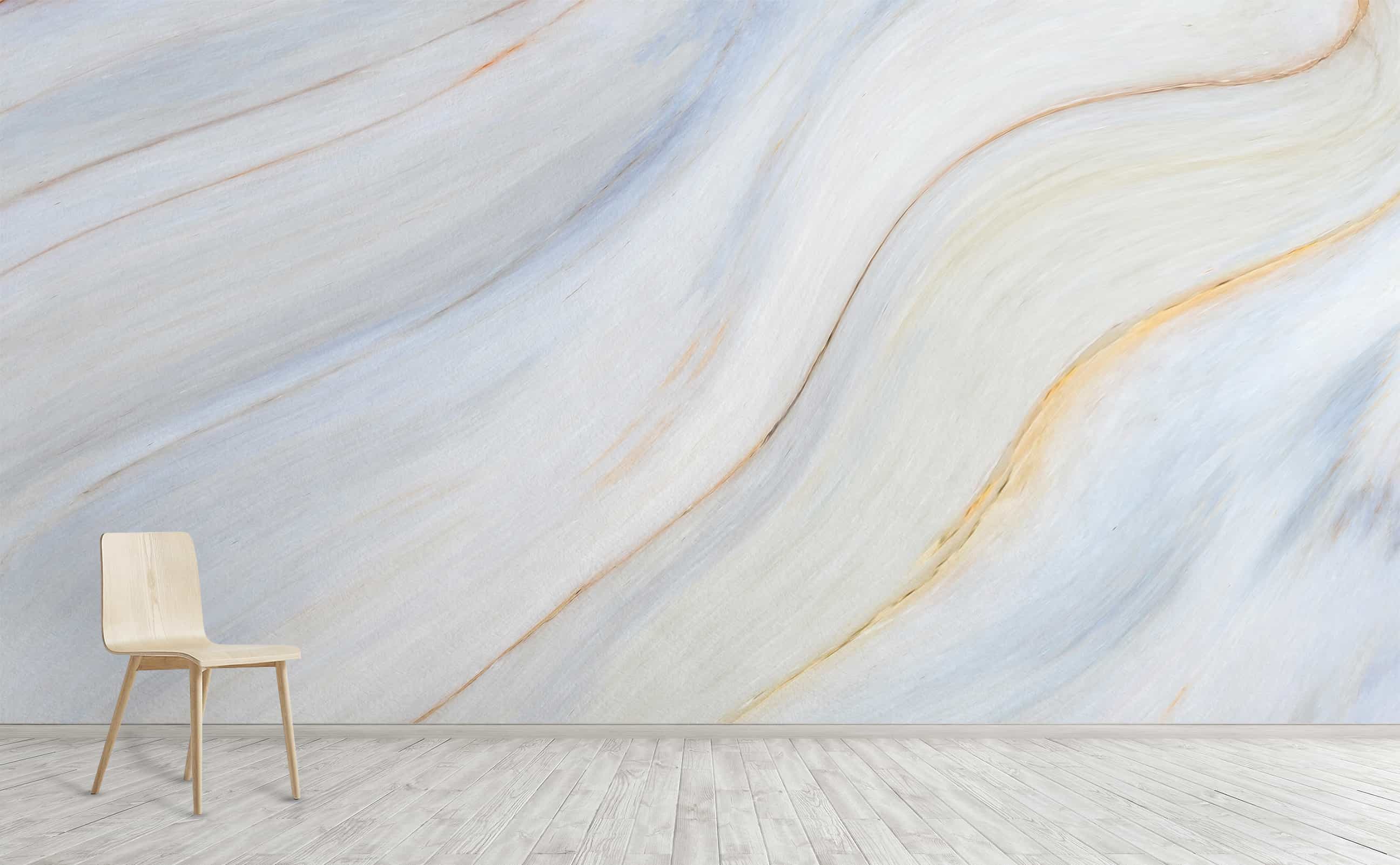 2592x1602 Light blue gold soft marble Wall Mural