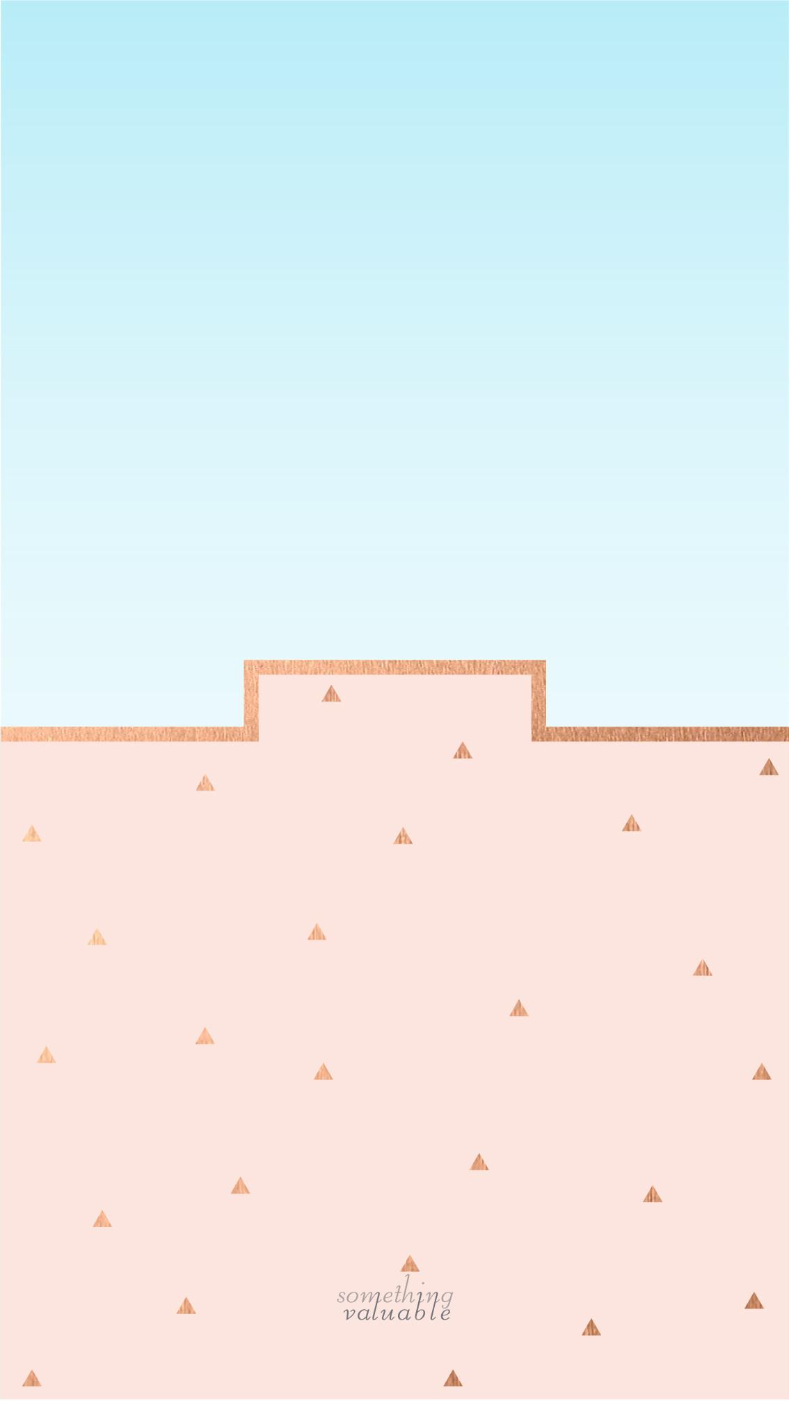 1134x2013 iPhone Wallpaper Design •rose Gold Wall With The Blue Gold And Light Blue