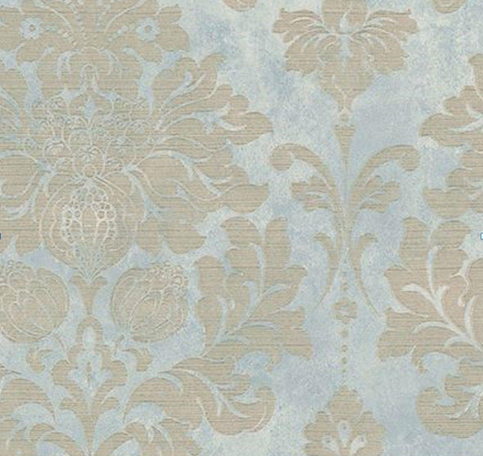 1588x1499 Antique Gold Blue Damask Wallpaper Distressed Worn Texture. Etsy. Damask wallpaper, Floral damask, Wallpaper