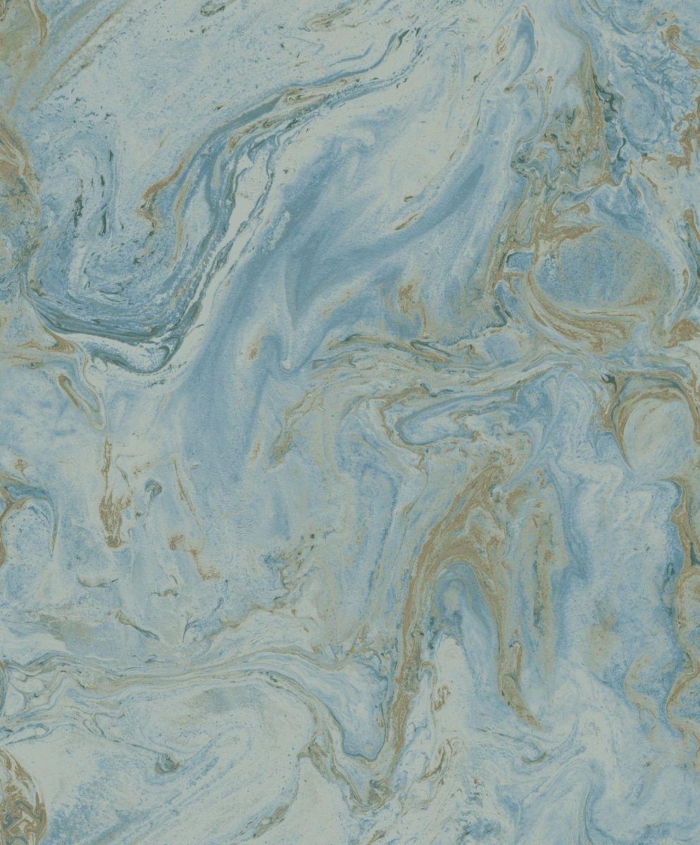 994x1200 Blue and Gold Marble Wallpaper