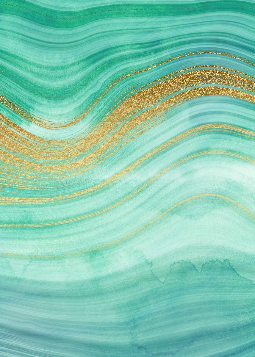 857x1200 Light Blue And Gold Wallpaper
