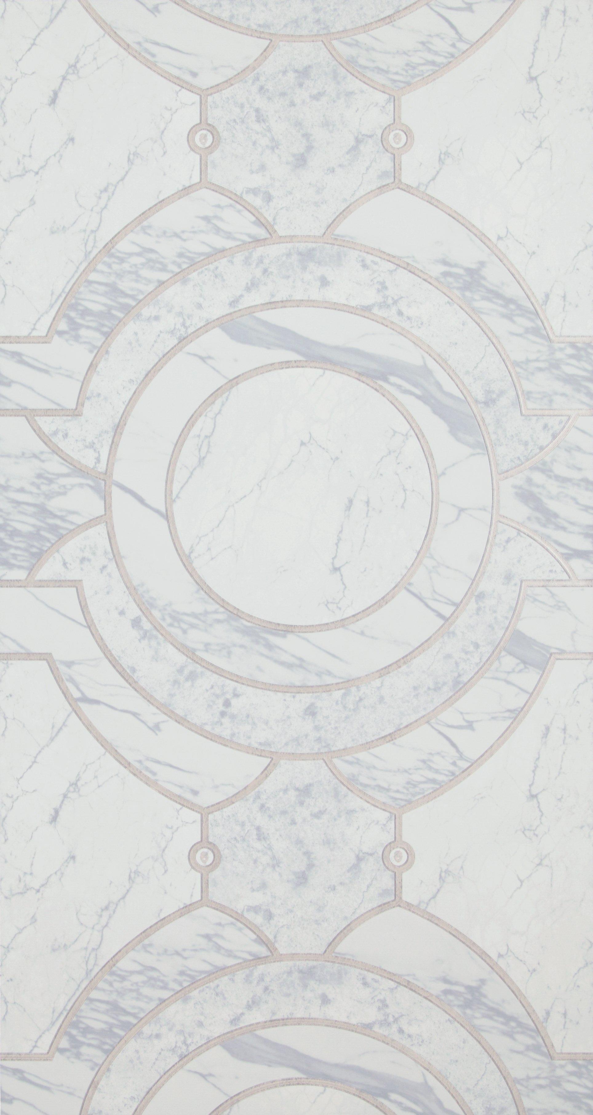 1928x3625 Light Blue & White Curving Marble Wallpaper R5335