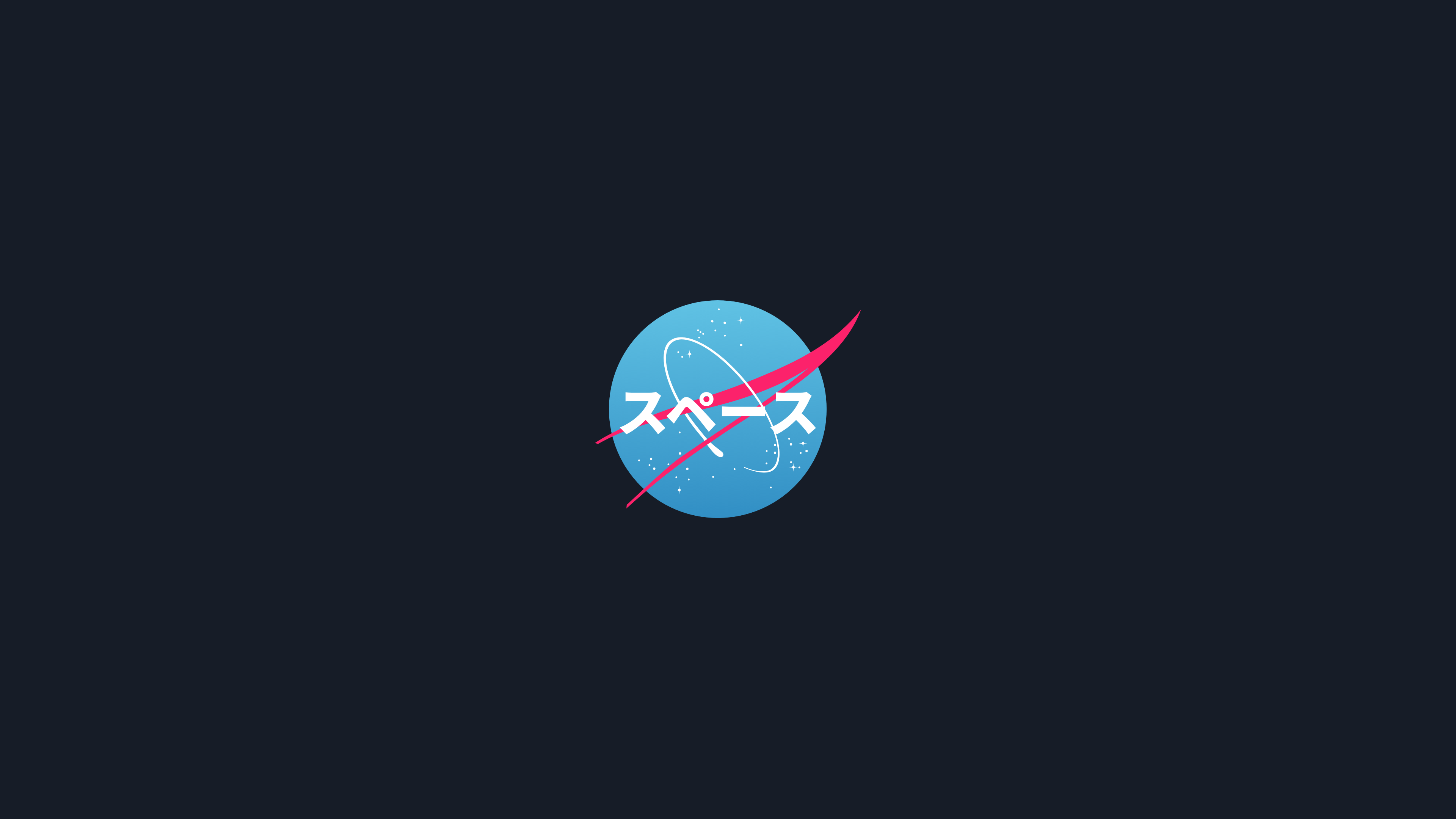 3840x2160 NASA Japanese Art Logo Minimalism Wallpaper:3840x2160