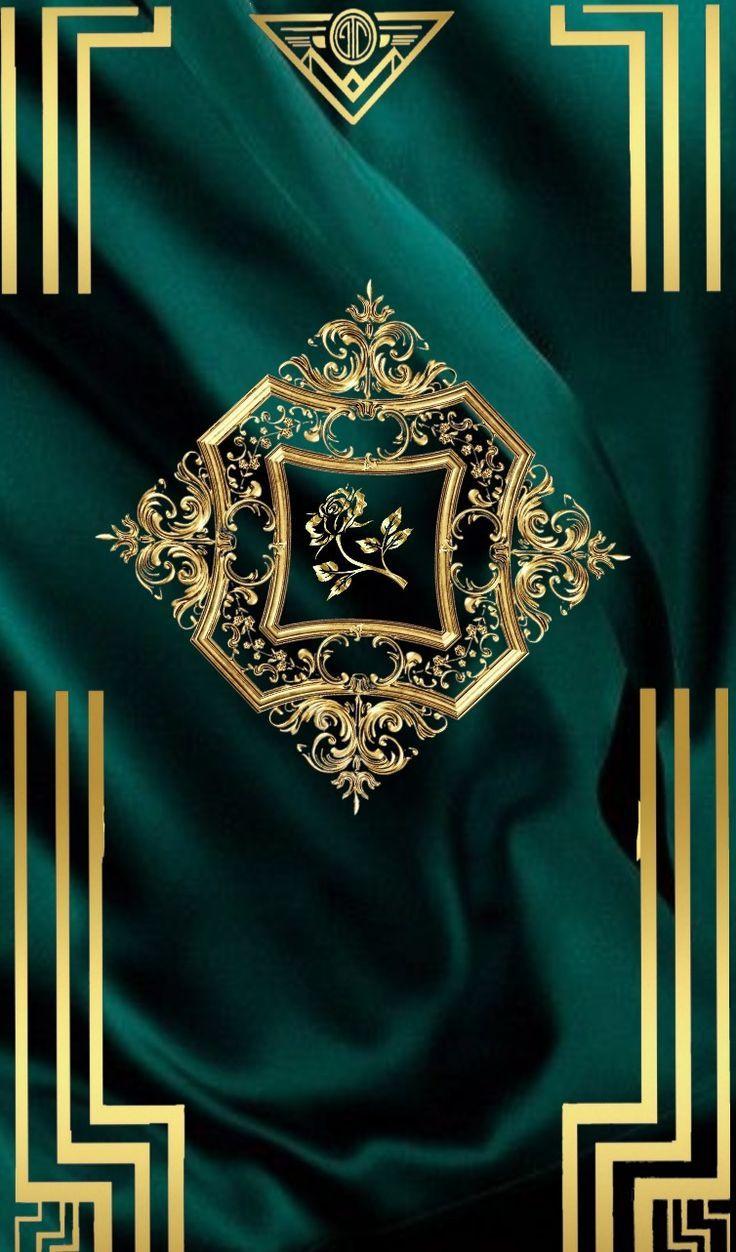 736x1252 Green And Gold Wallpaper