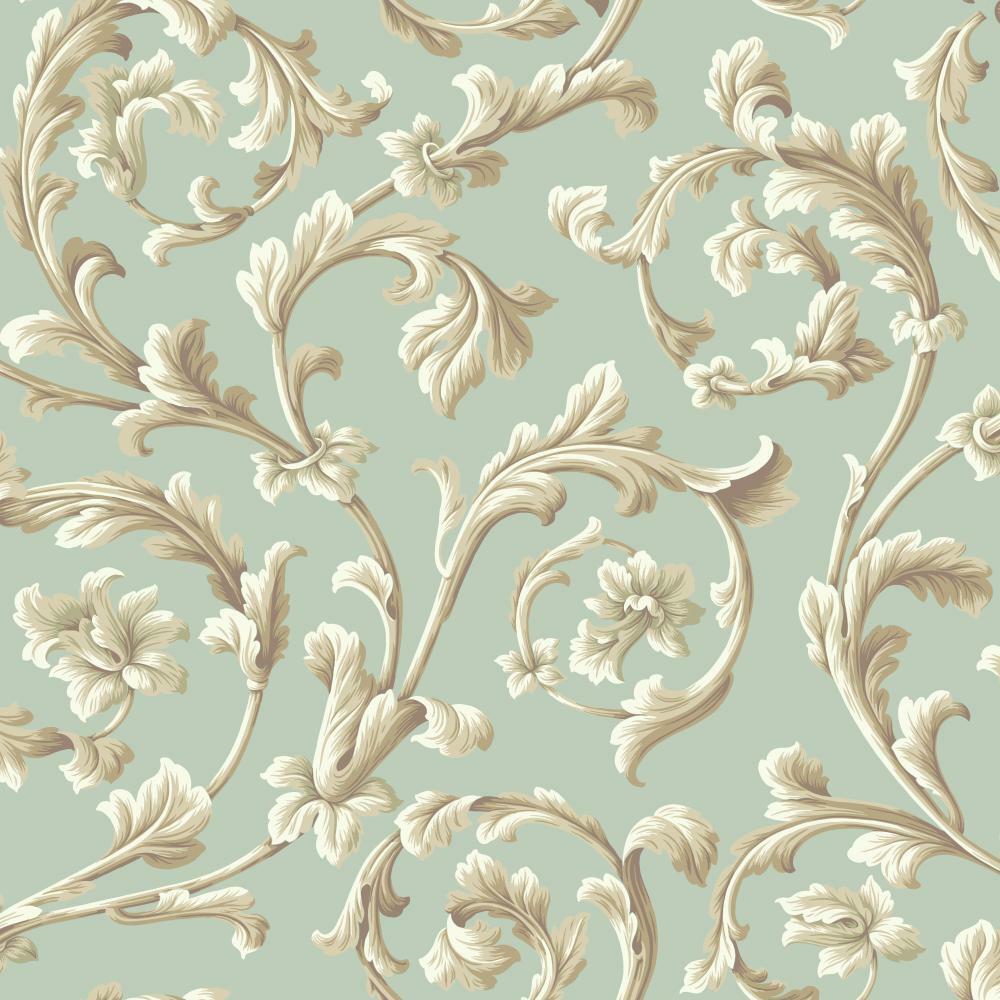 1000x1000 Texture Graystone Estate Grand Hunt Scroll HD6968 Mint Green Wallpaper