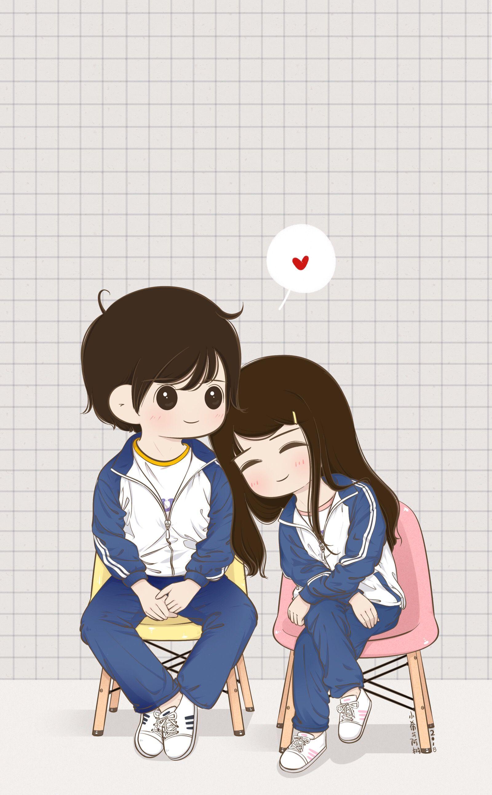 1600x2582 Romantic Couple Wallpaper Cartoon Full HD Cartoon Love Image