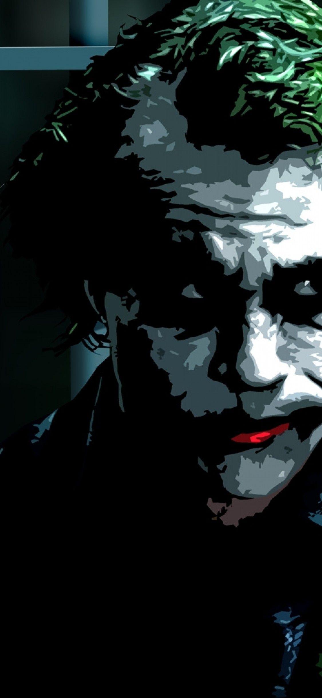 1125x2436 Download 1125x2436 The Dark Knight, Joker, Heath Ledger, Painting