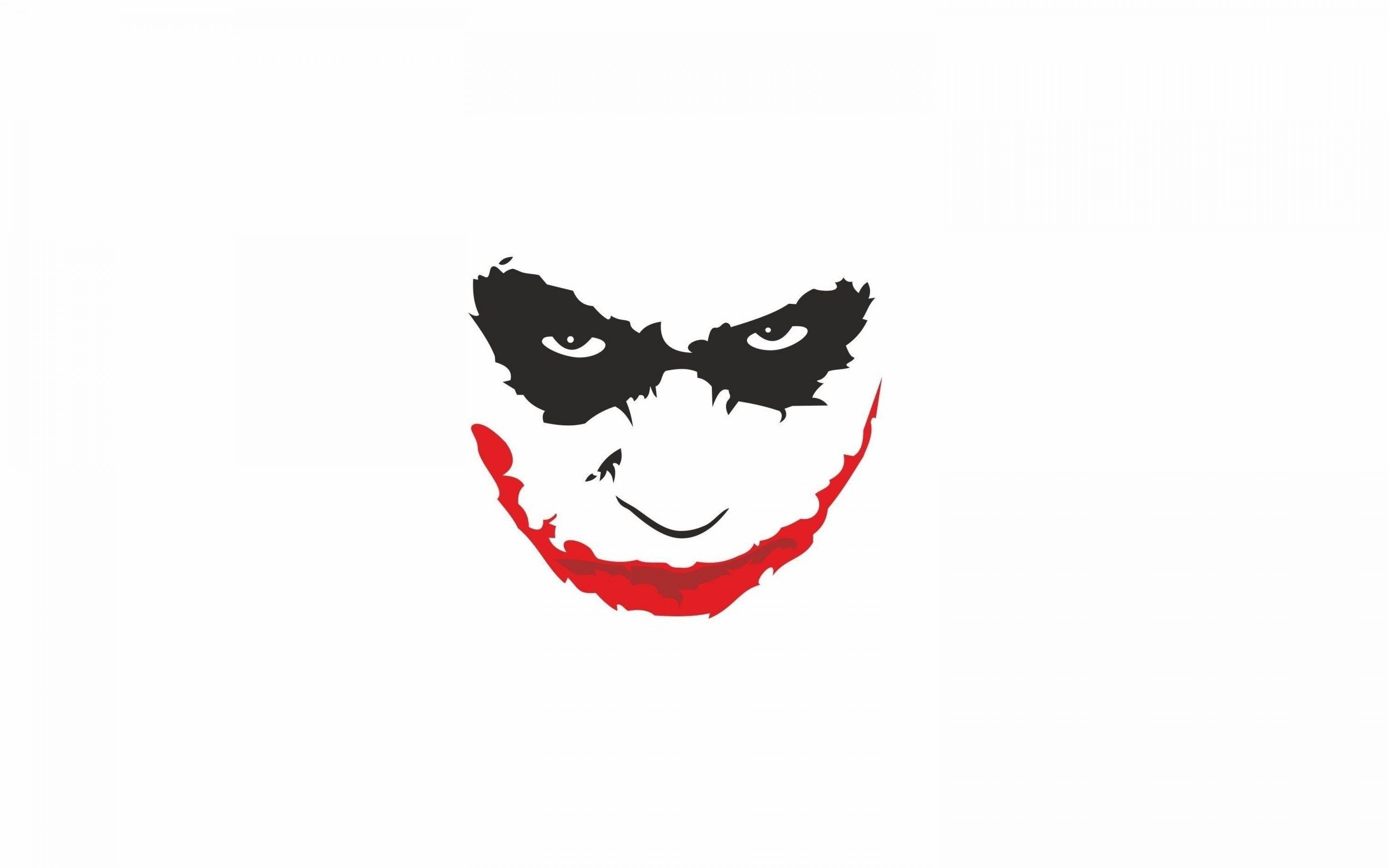 3840x2400 Batman Joker Heath Ledger Smiling White Villain Wallpaper