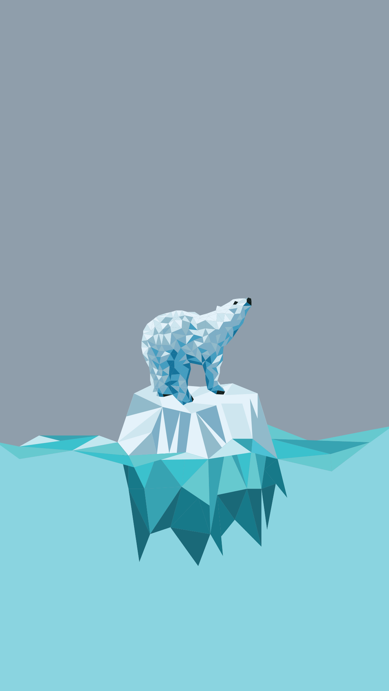 1242x2208 Minimalist Polar Bear Wallpaper