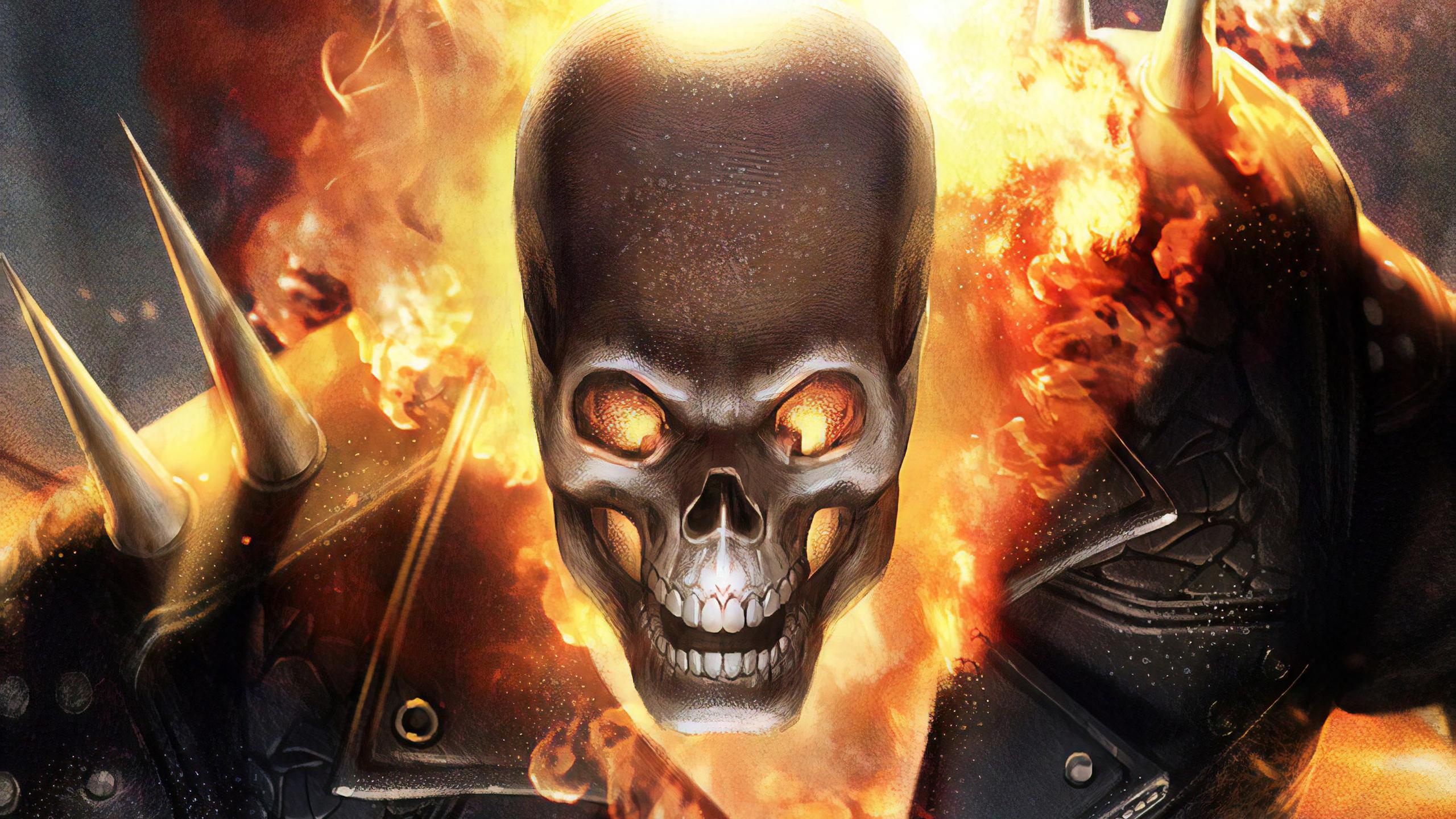 2560x1440 Ghost Rider Fire Mask 4k 1440P Resolution HD 4k Wallpaper, Image, Background, Photo and Picture
