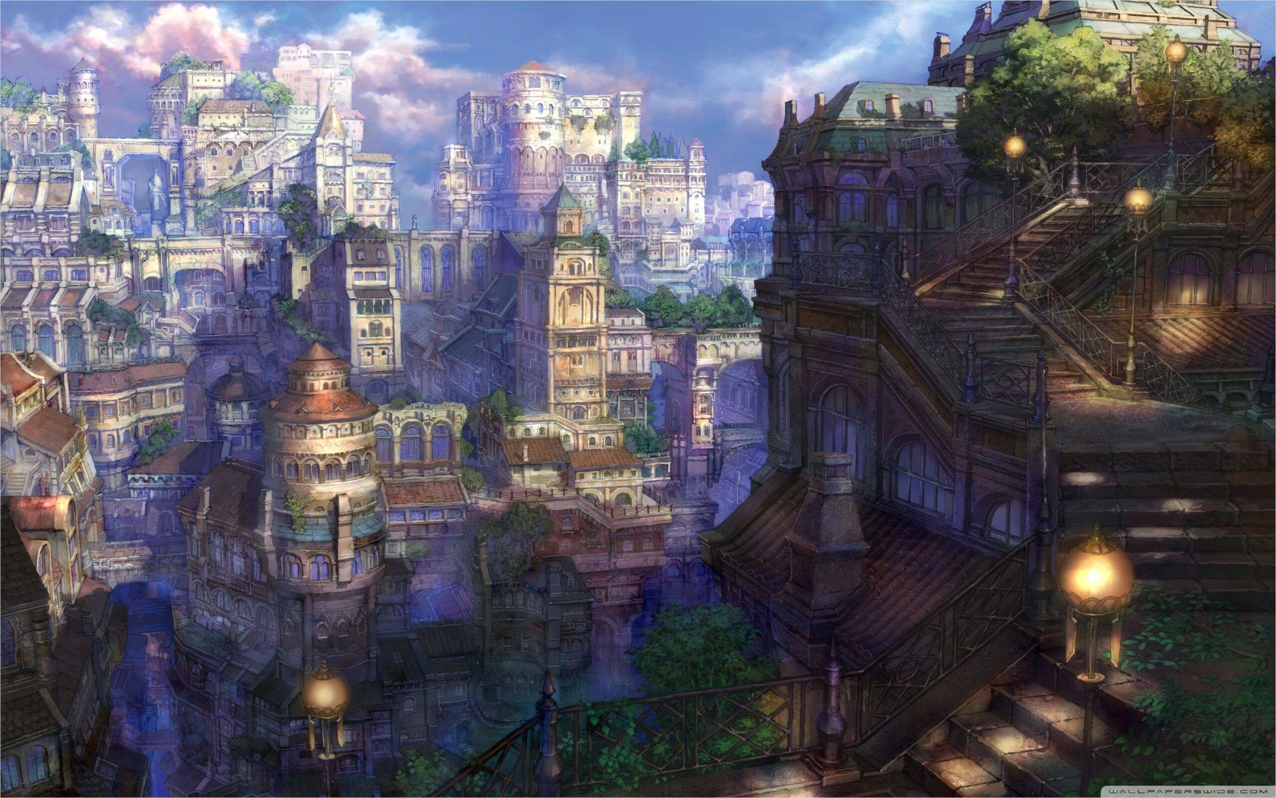 2560x1601 Fantasy Town Wallpaper